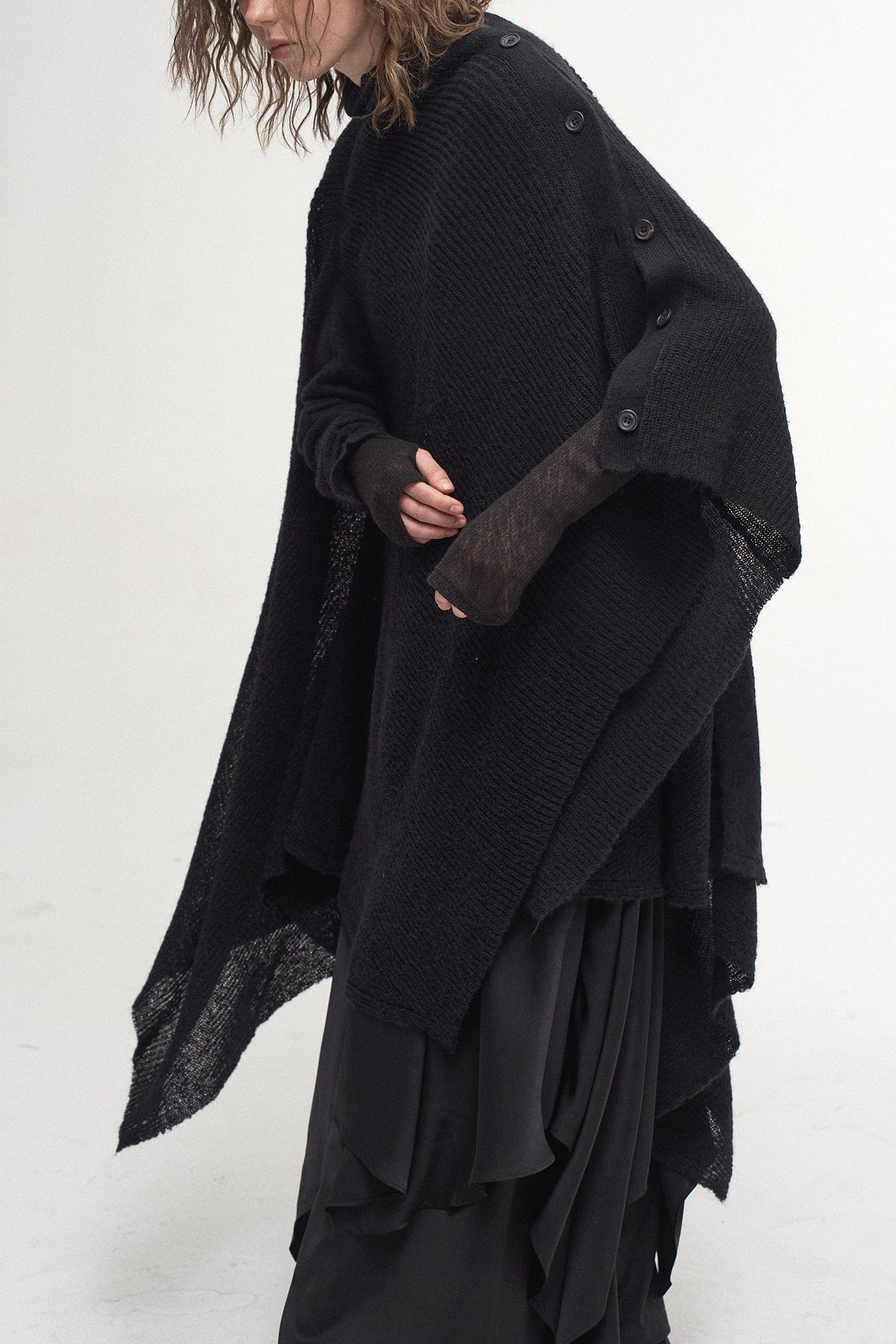 ILNya Nieternite Nifutur Convertible Drape Knit Cape, premium urban and streetwear designers apparel on PROJECTISR.com, ILNya Nieternite Nifutur