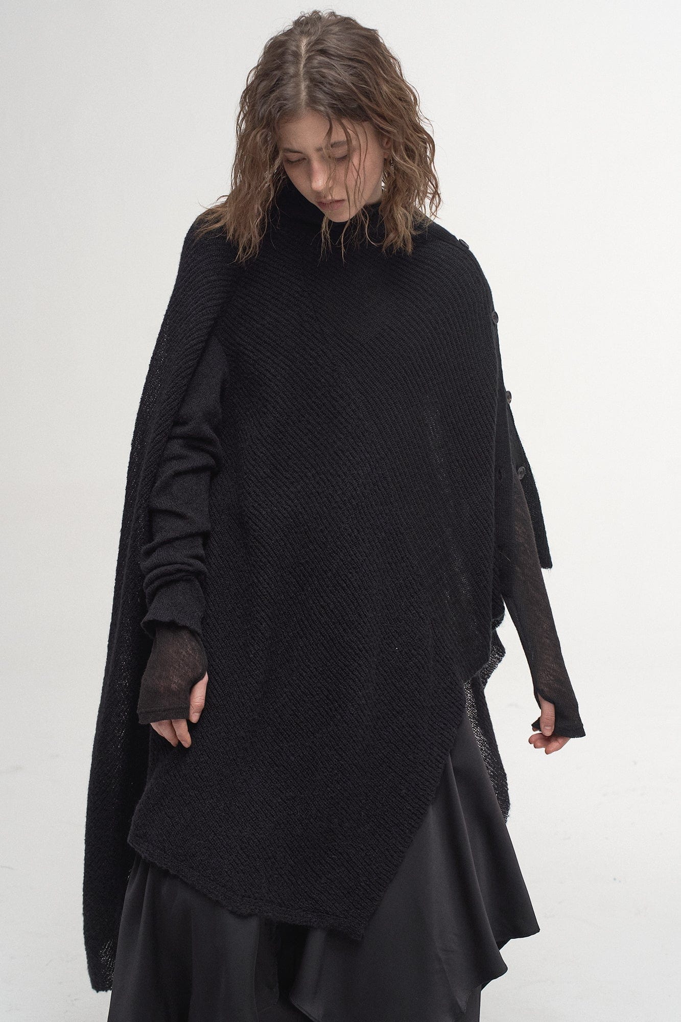 ILNya Nieternite Nifutur Convertible Drape Knit Cape, premium urban and streetwear designers apparel on PROJECTISR.com, ILNya Nieternite Nifutur