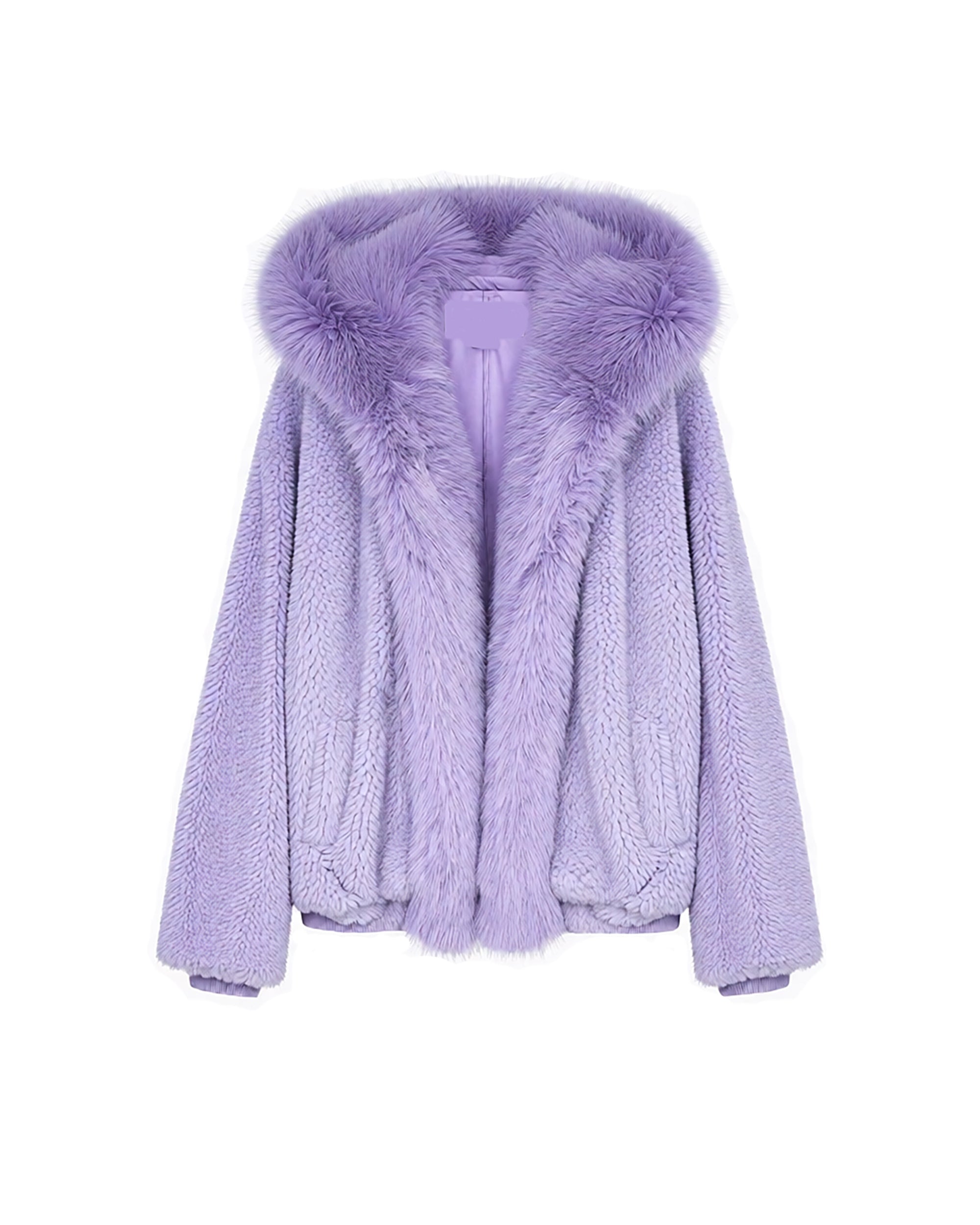 AE30 SAINT Plush Fur Trim Sherpa Hooded Jacket