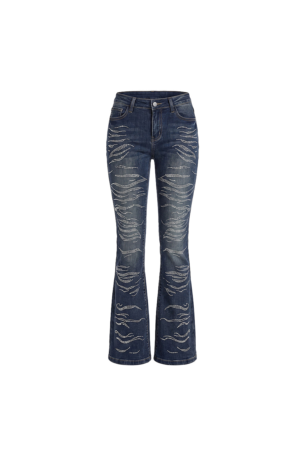 AE30 SAINT Diamond Washed Distressed Slim Flared Jeans