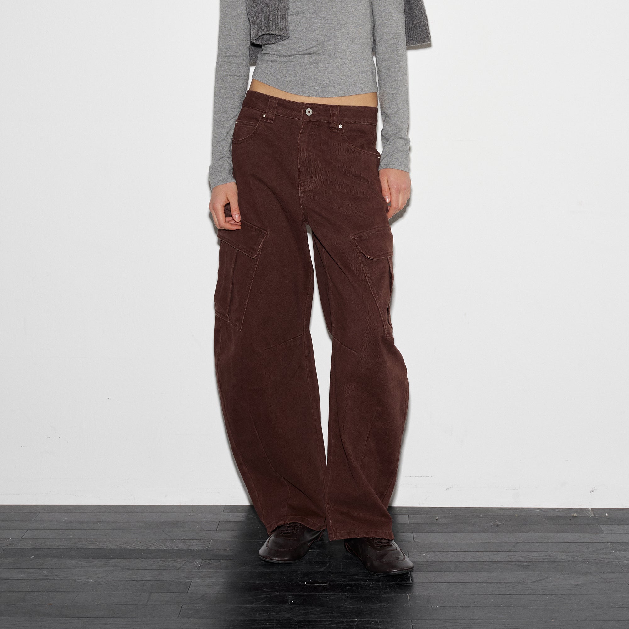 COMMAND N Retro Washed Curved-Leg Cargo Pants