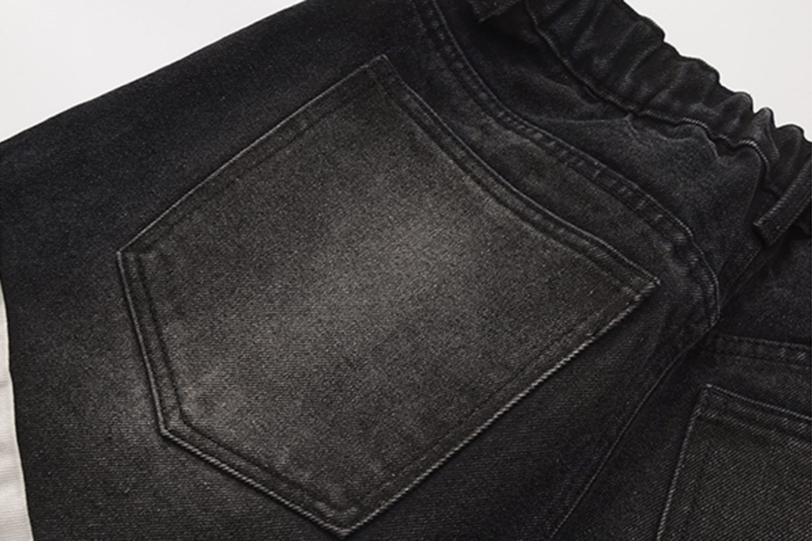 VANN VALRENCE Washed Contrast Panel Oversized Jeans