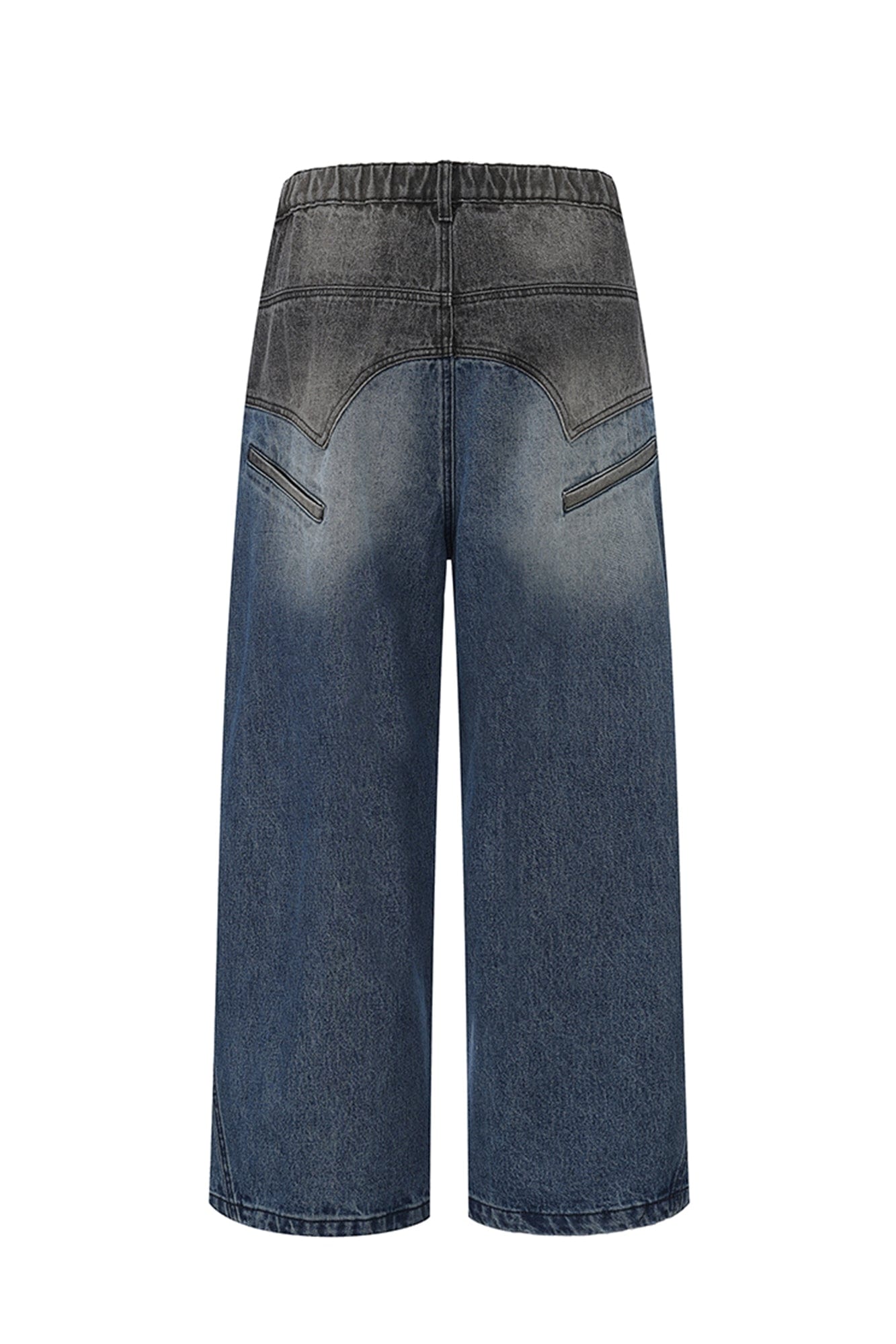 VANN VALRENCE Contrast Faded-Wash Paneled Jeans