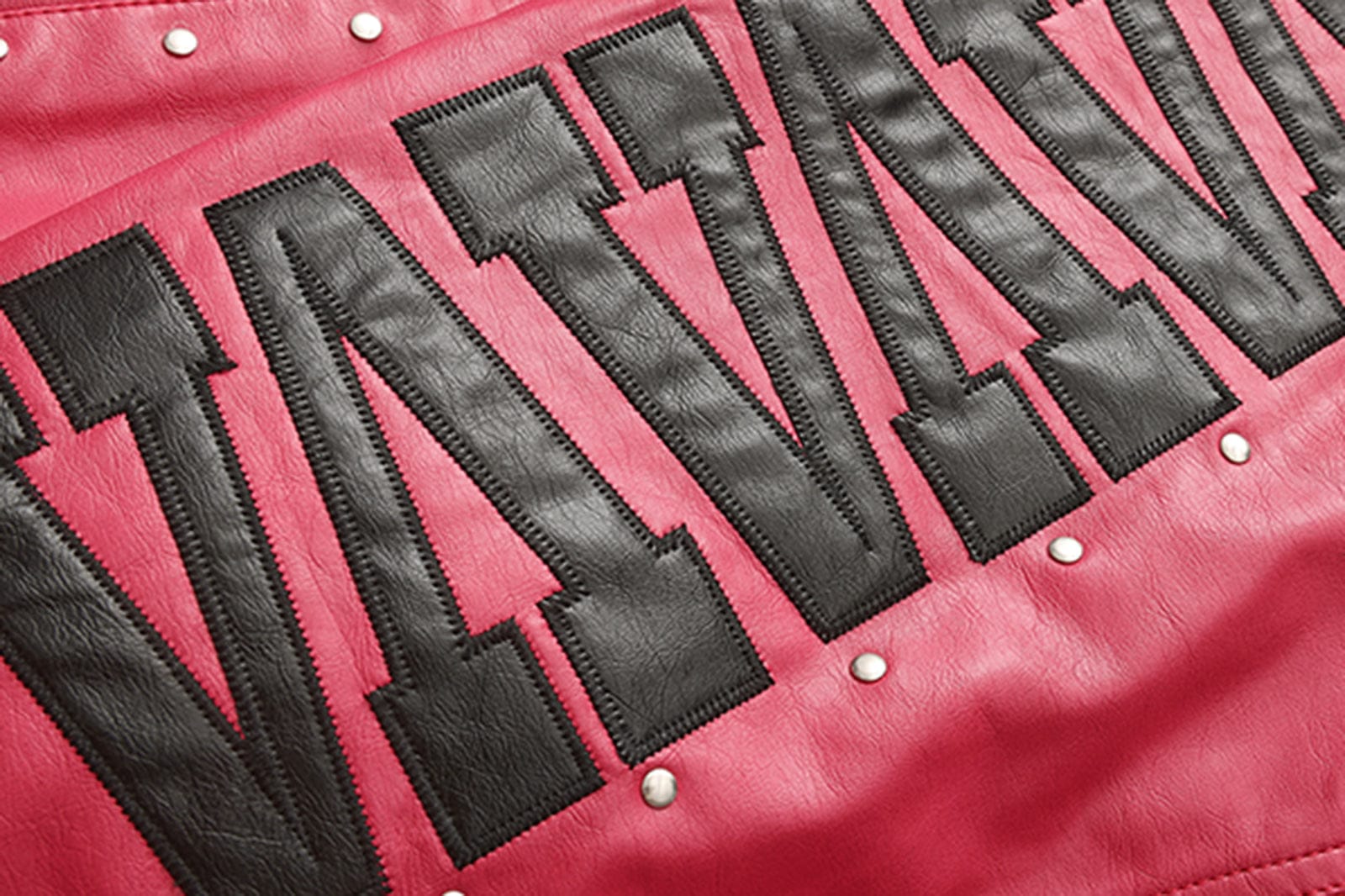 VANN VALRENCE Studded LOGO Faux Leather Biker Jacket