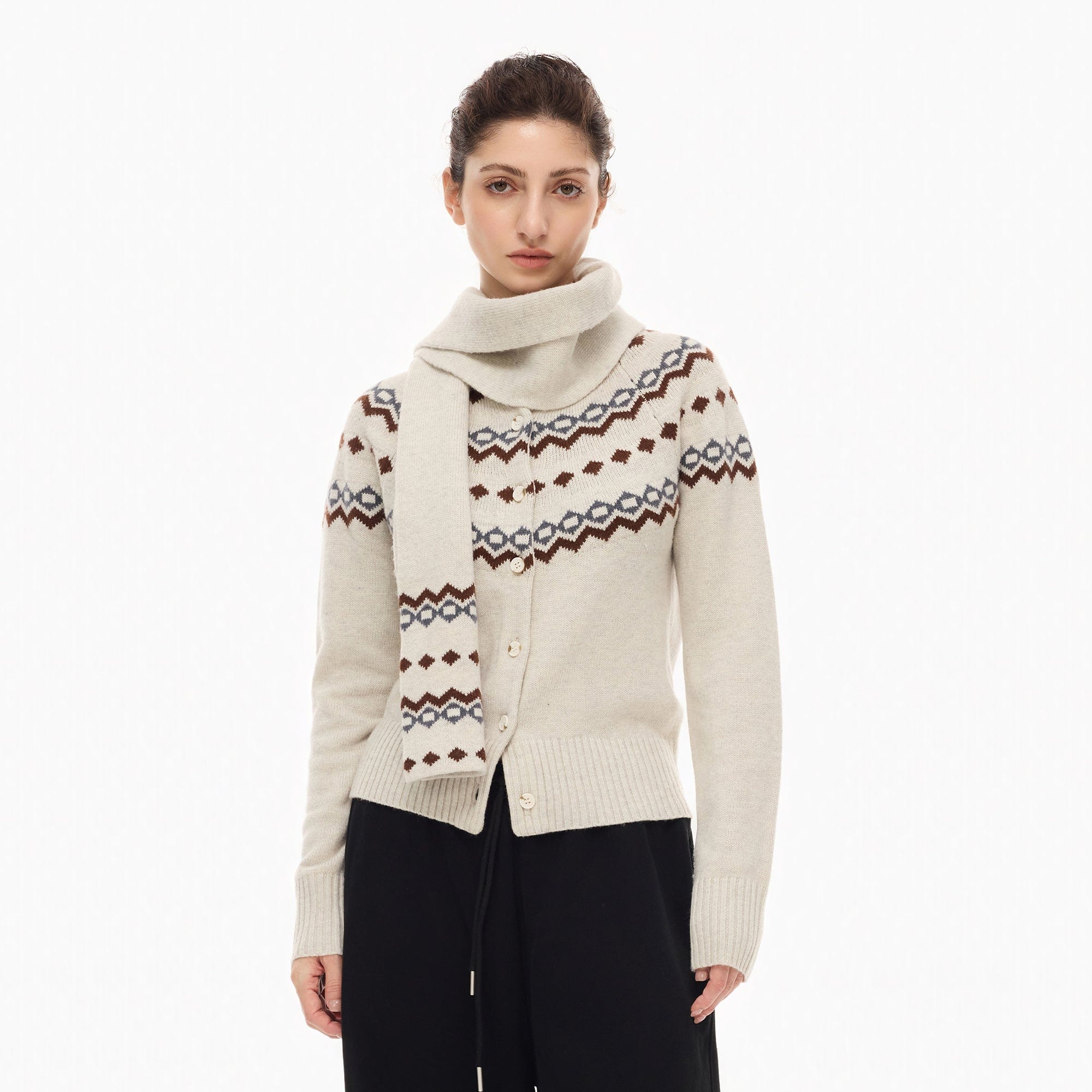 ARTIFICIAL WORLD Fair Isle Wool-Blend Cardigan