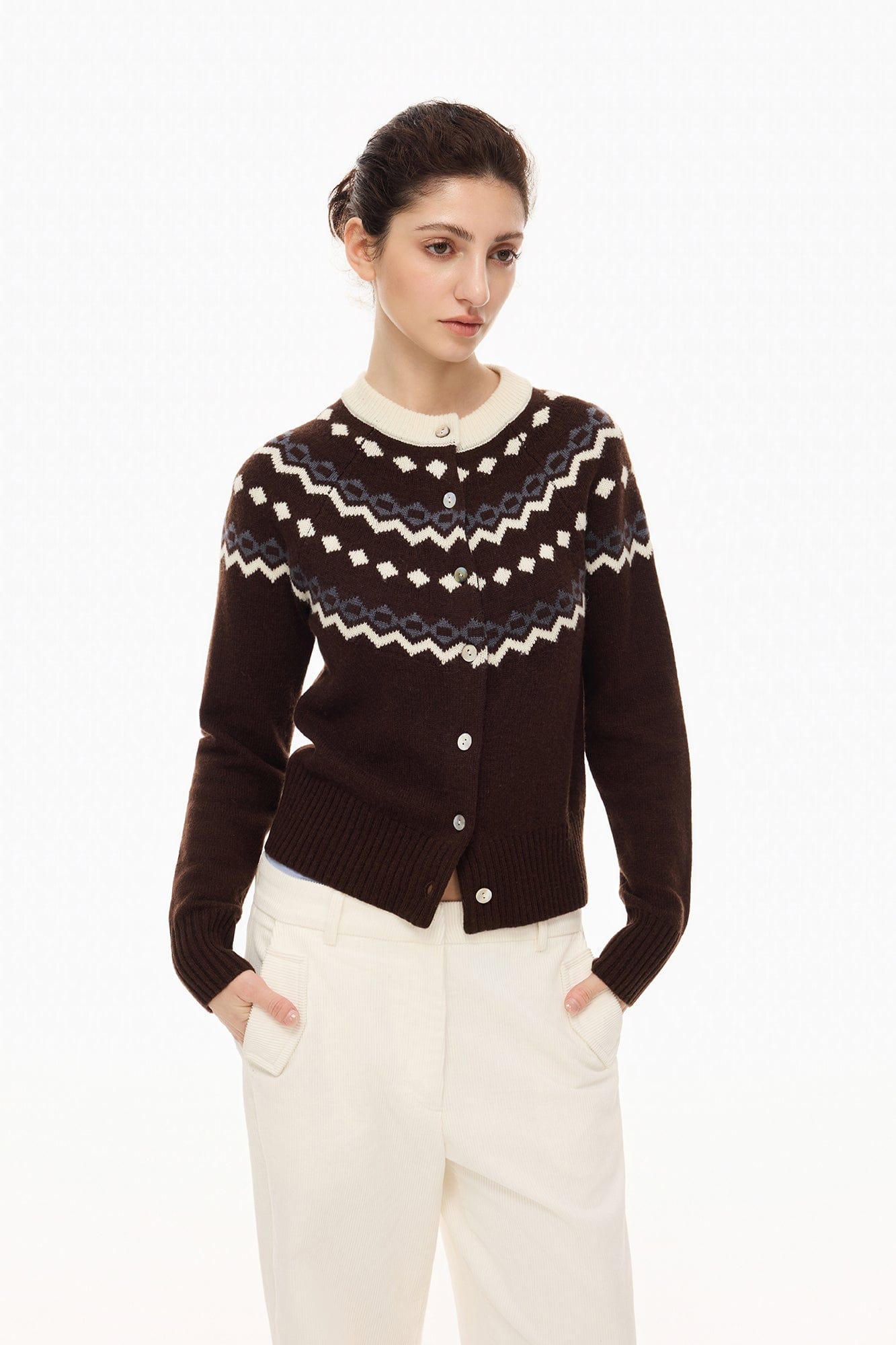 ARTIFICIAL WORLD Fair Isle Wool-Blend Cardigan
