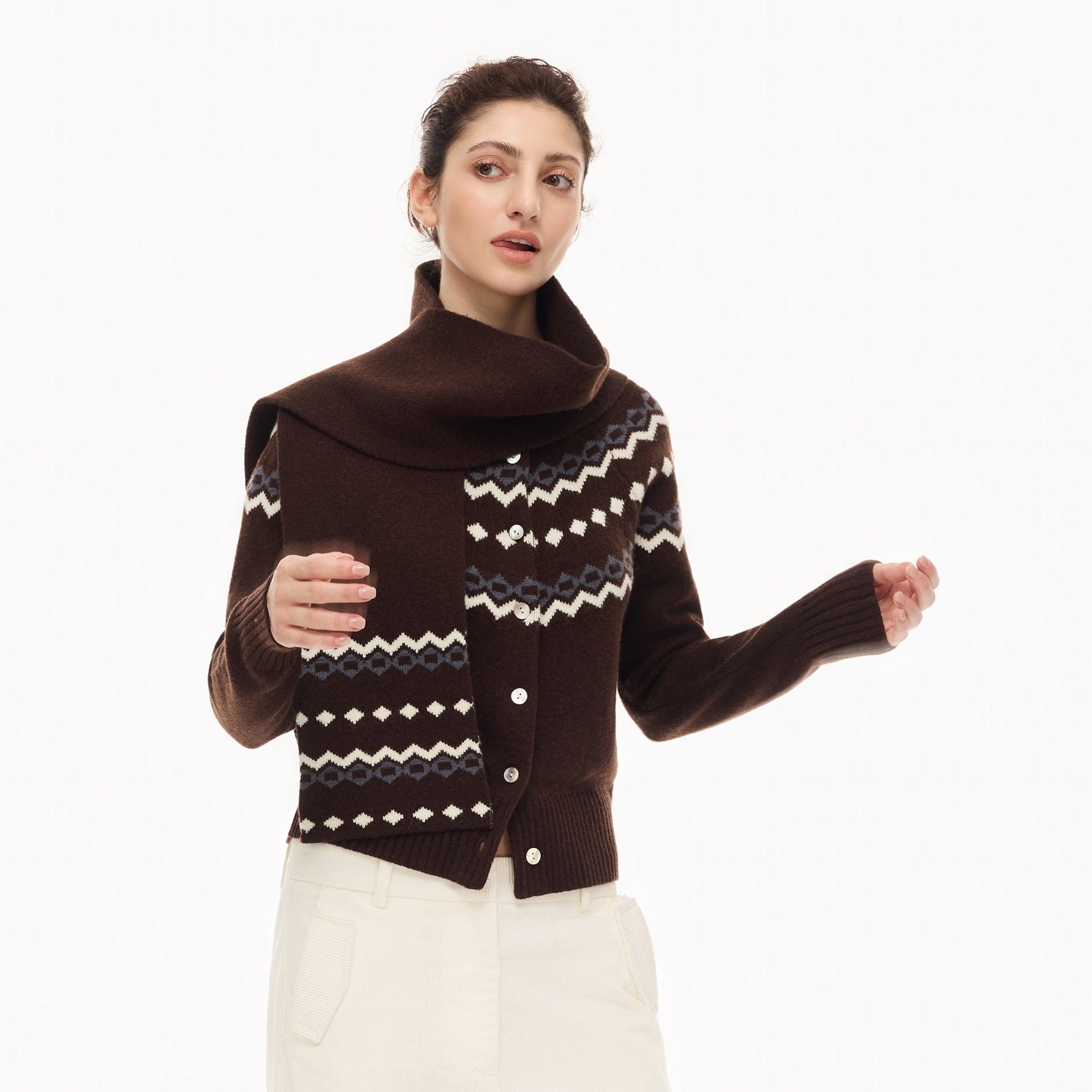 ARTIFICIAL WORLD Fair Isle Wool-Blend Cardigan