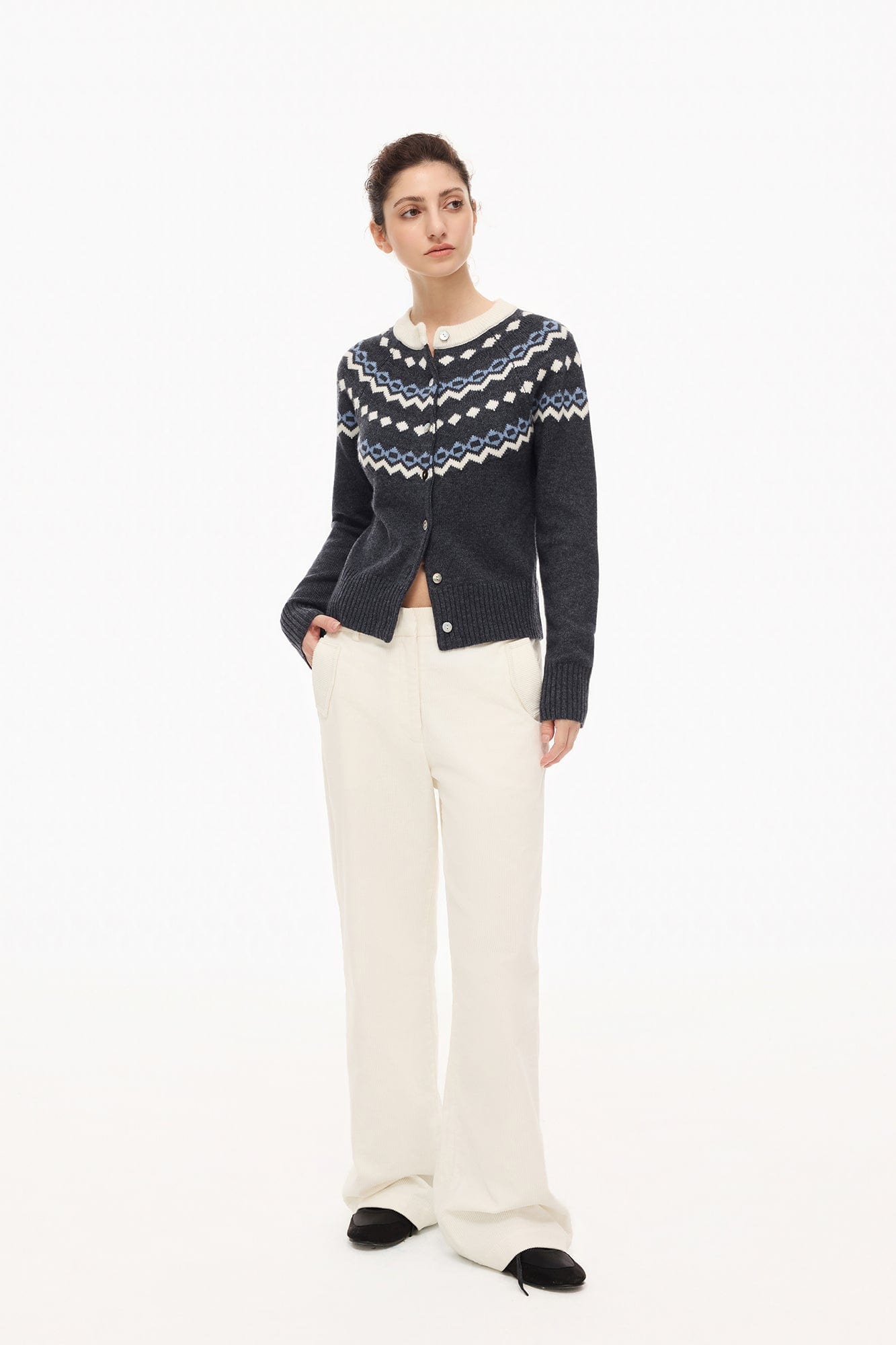 ARTIFICIAL WORLD Fair Isle Wool-Blend Cardigan