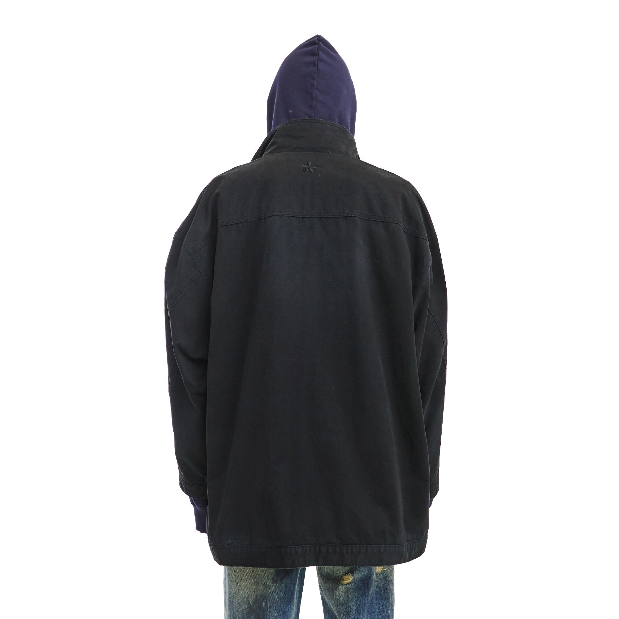 NEVERSEEZ Frayed Multi-Pocket Utility Jacket