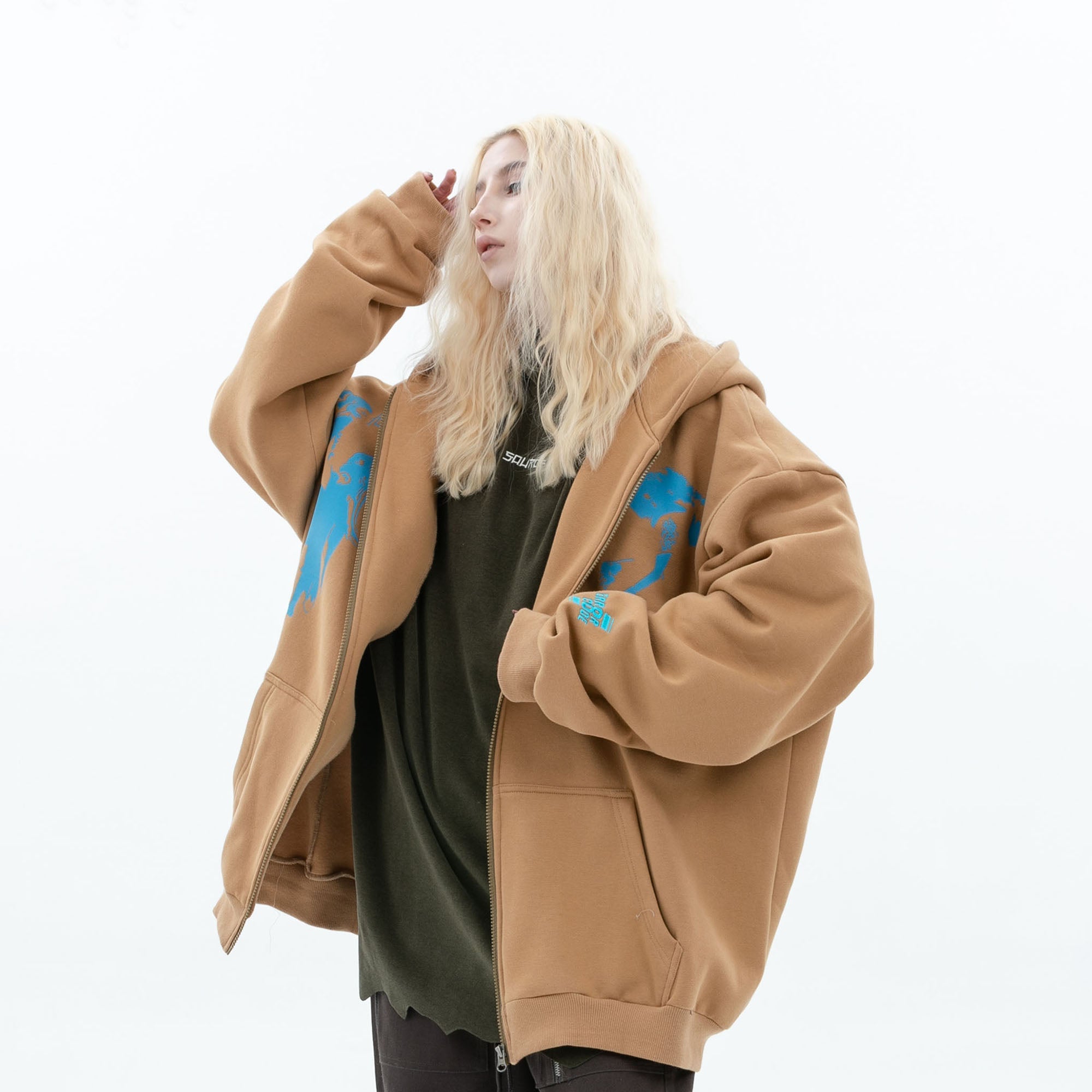 ERROR CODE ROBOT Fleetwood Mac Graphic Oversized Hooded Jacket