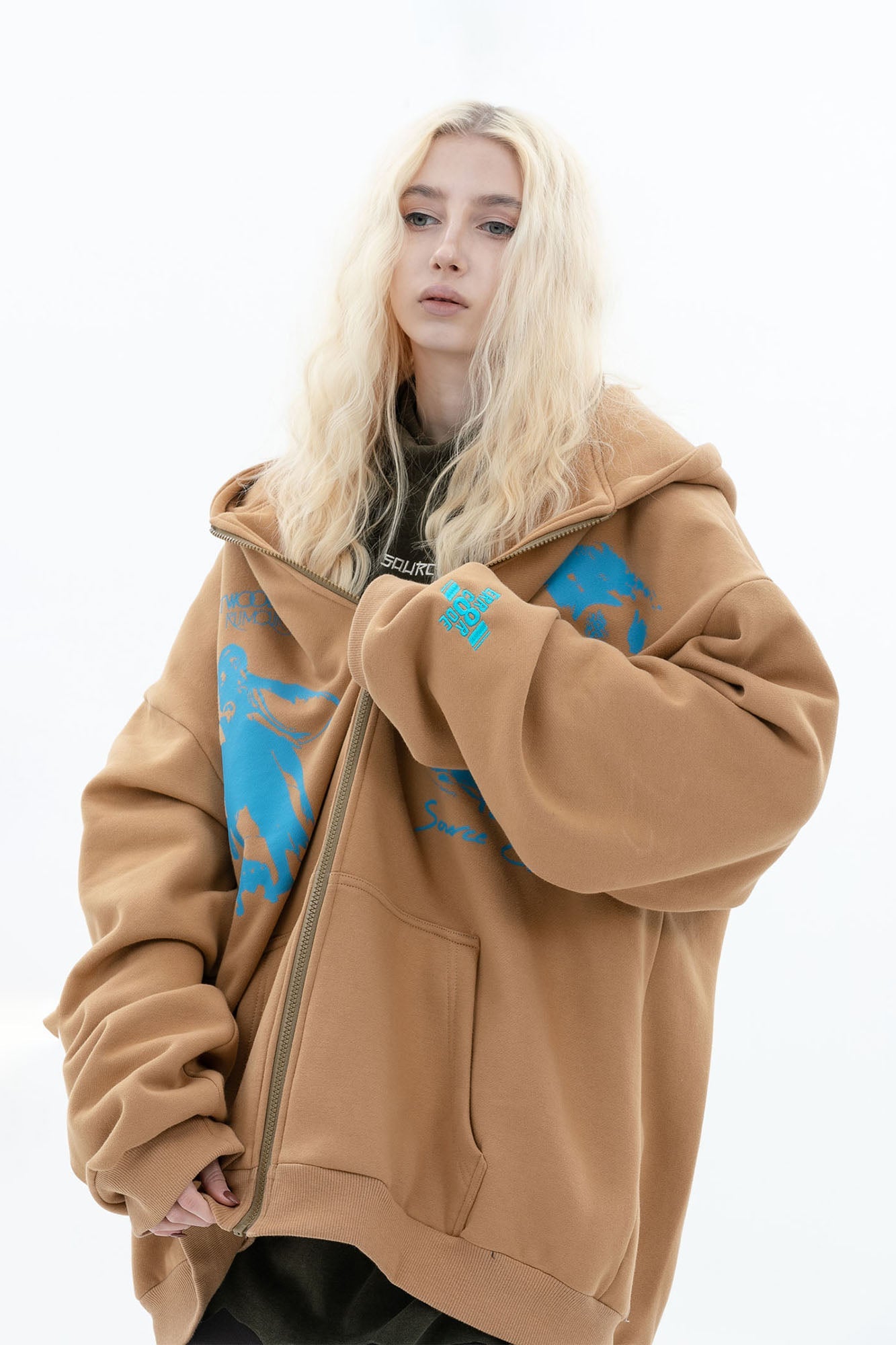 ERROR CODE ROBOT Fleetwood Mac Graphic Oversized Hooded Jacket