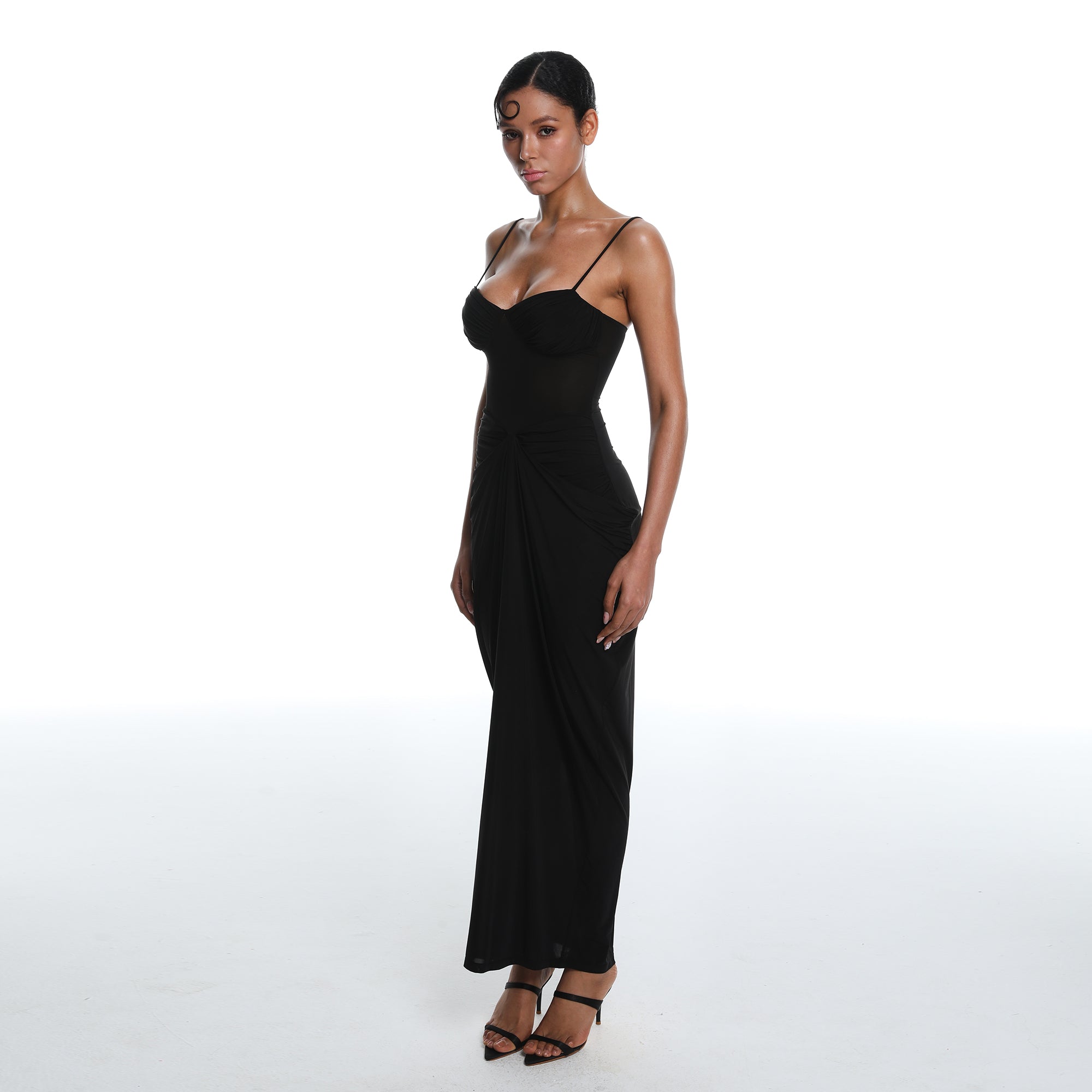 MILLIONLOTUS Ruched Sweetheart Maxi Dress