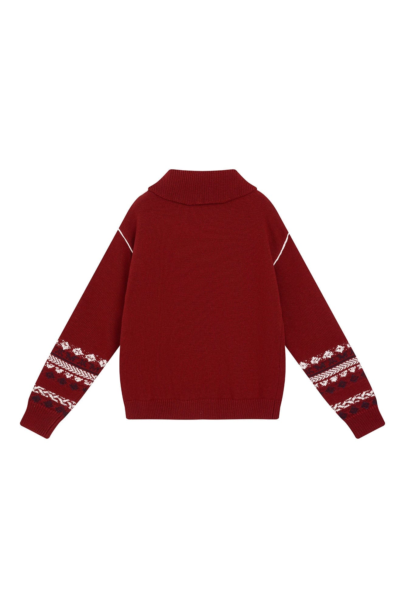 SAME FLOW Retro Jacquard Sleeve Sweater & Shawl Set