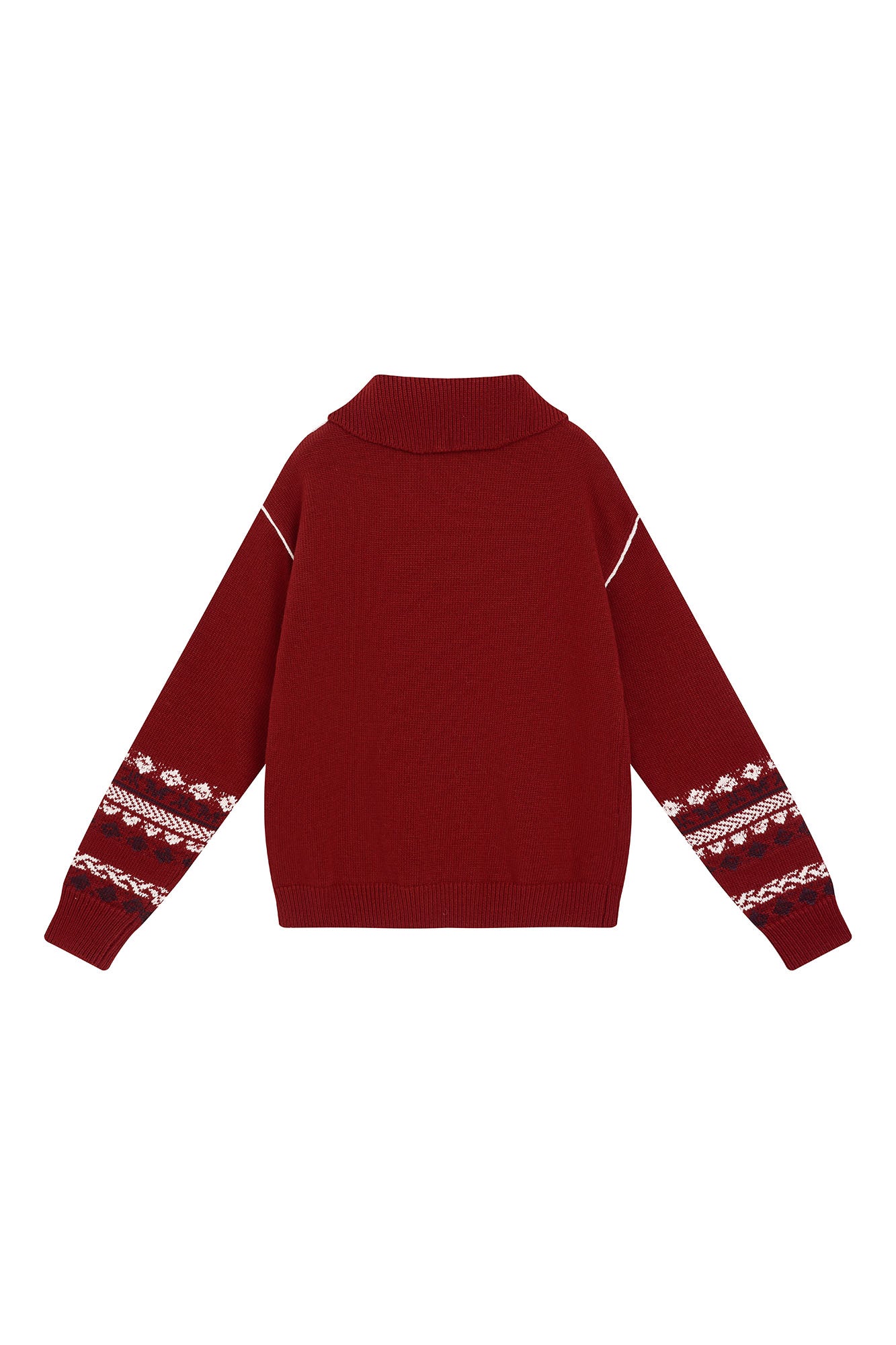 SAME FLOW Retro Jacquard Sleeve Sweater & Shawl Set