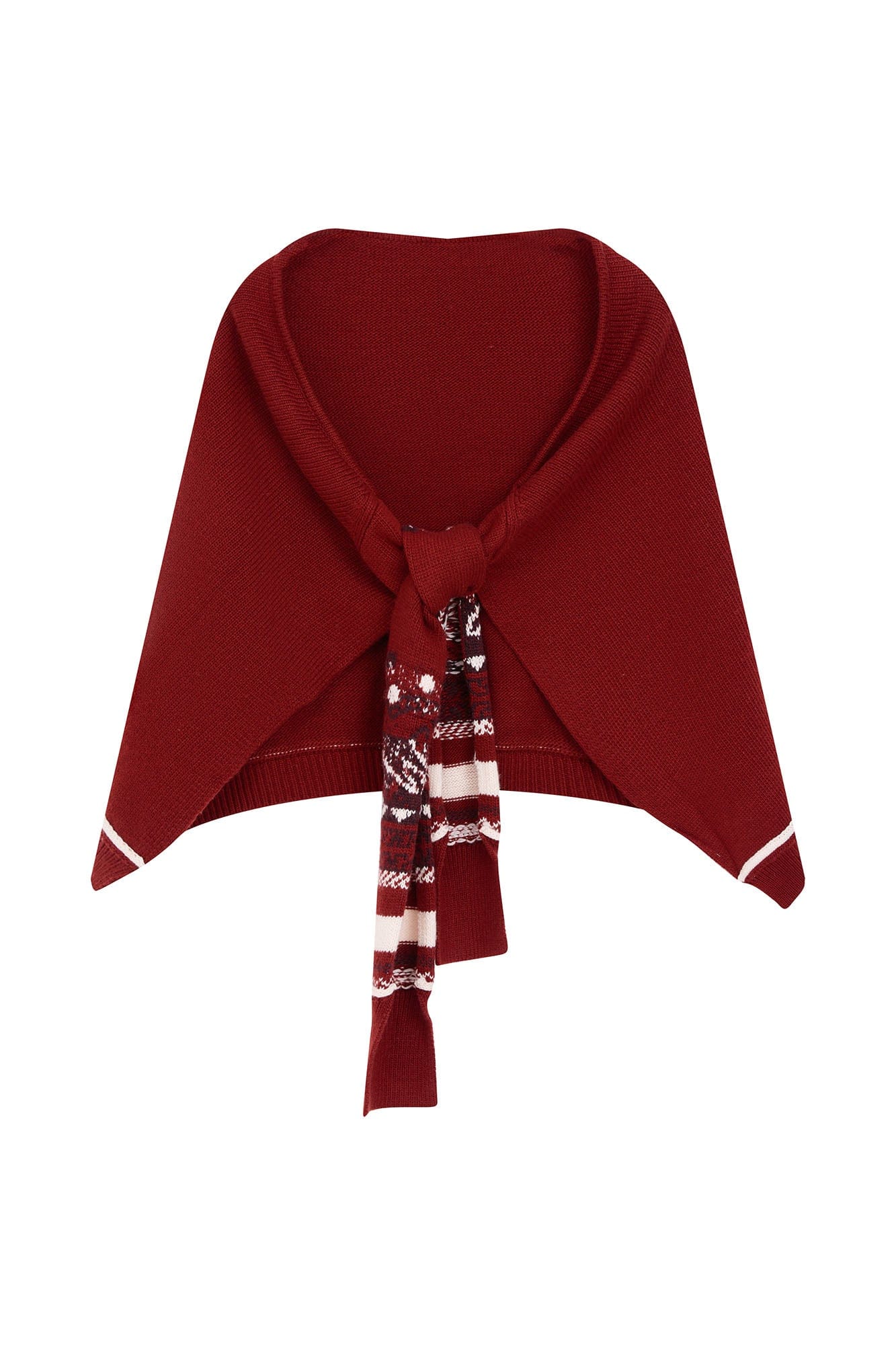 SAME FLOW Retro Jacquard Sleeve Sweater & Shawl Set