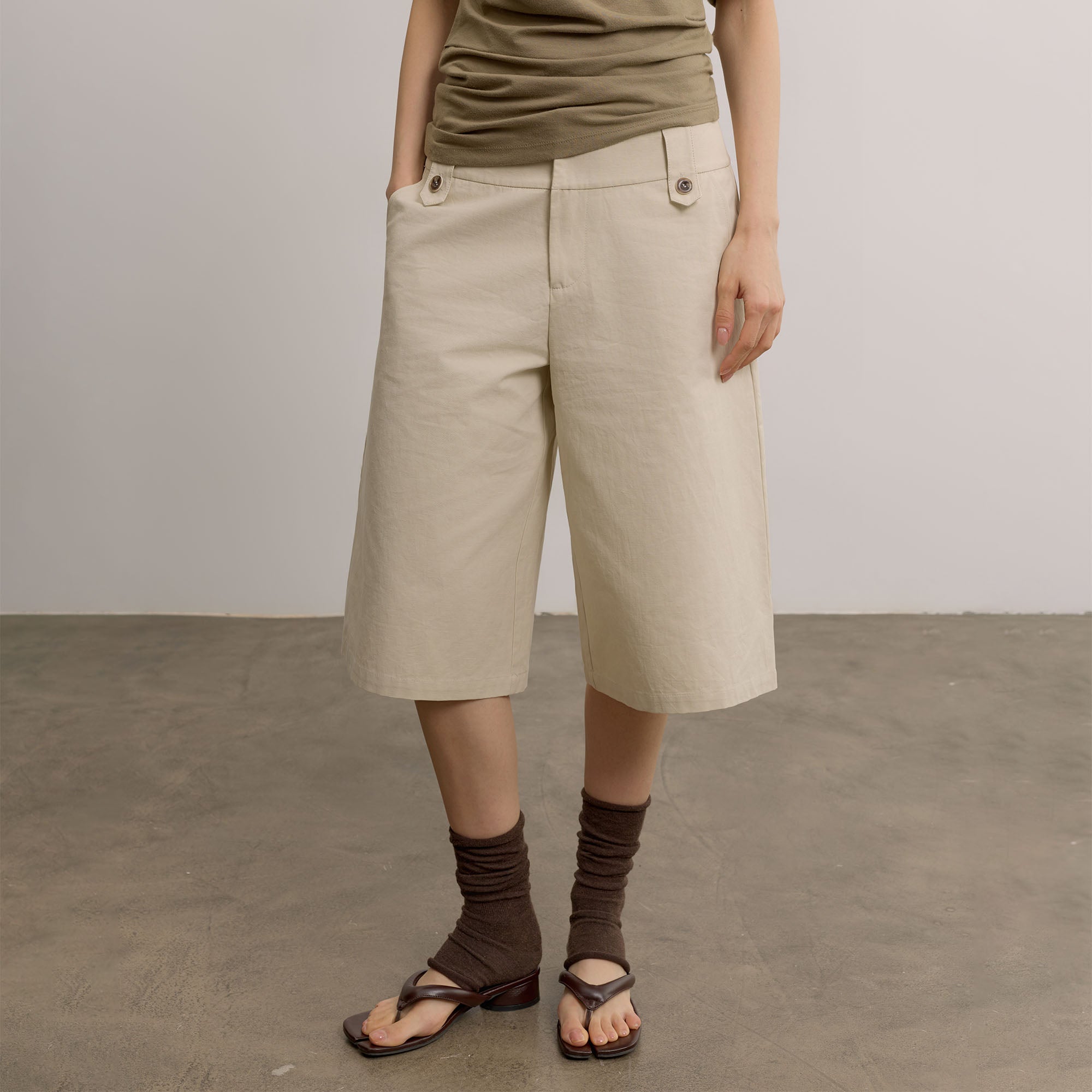 SAME FLOW Essential Straight-Leg Bermuda Shorts