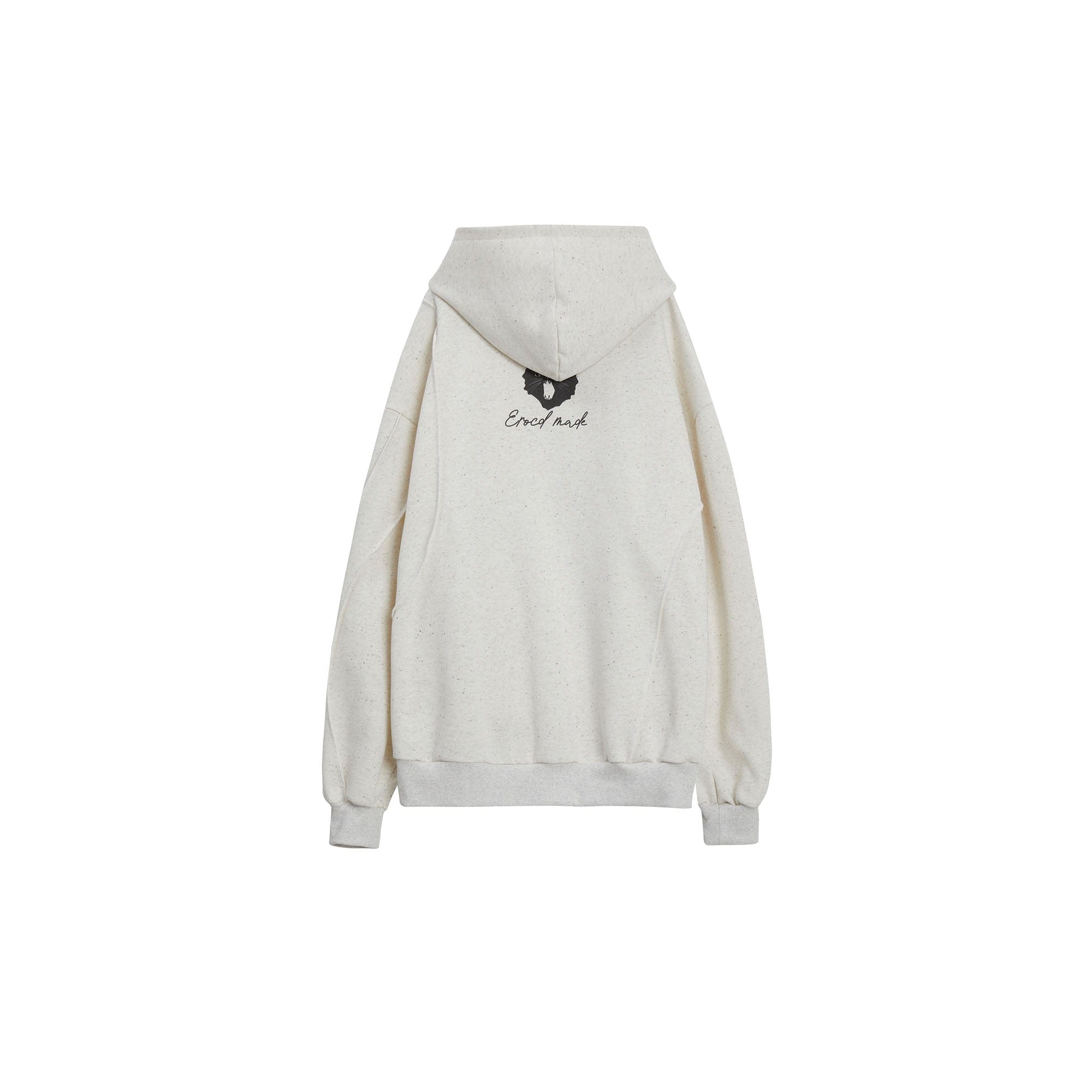 ERROR CODE ROBOT Black Cat Graphic Oversized Zip-Up Hoodie