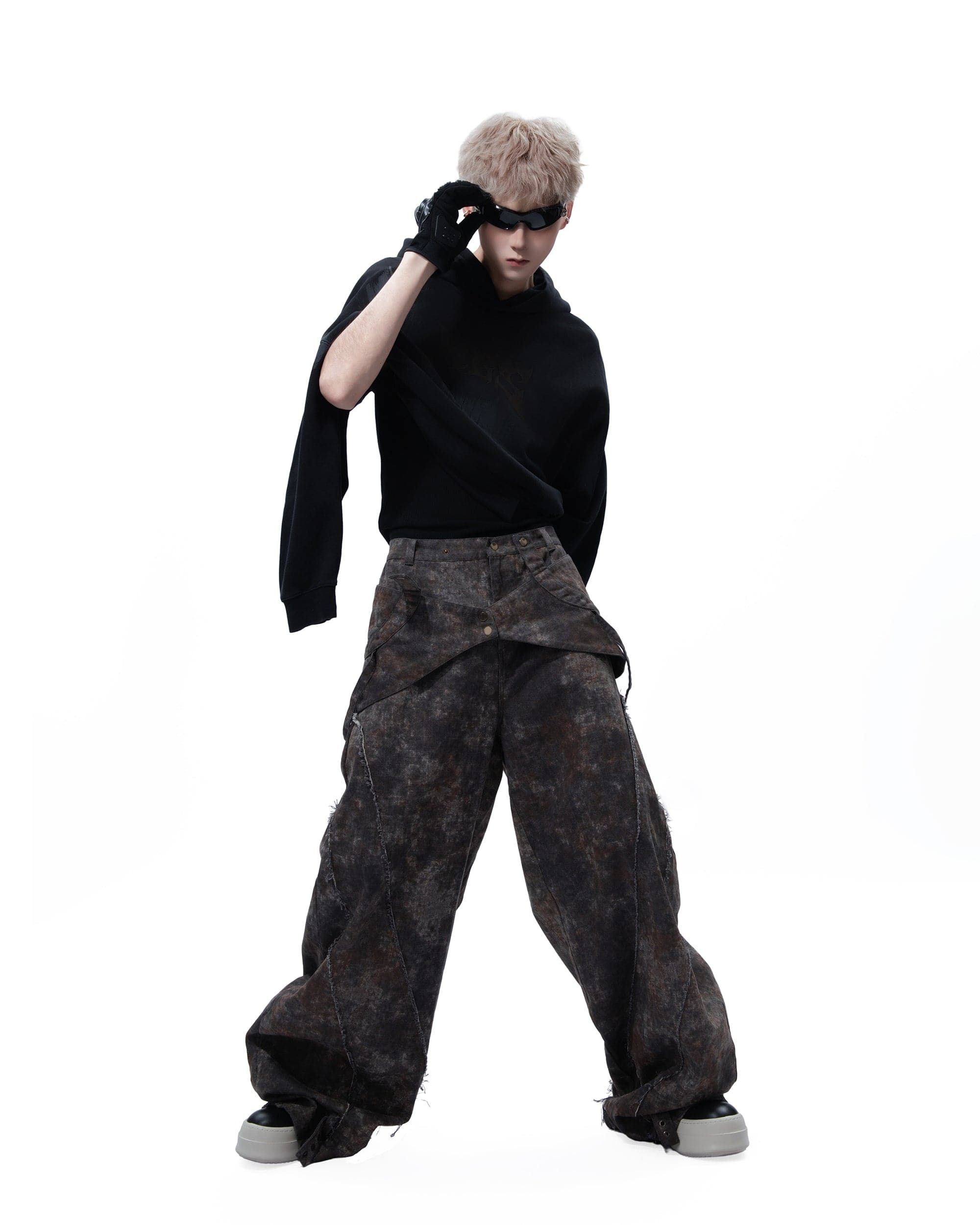 MOGONGSHE Distressed LOGO Oversized Hoodie