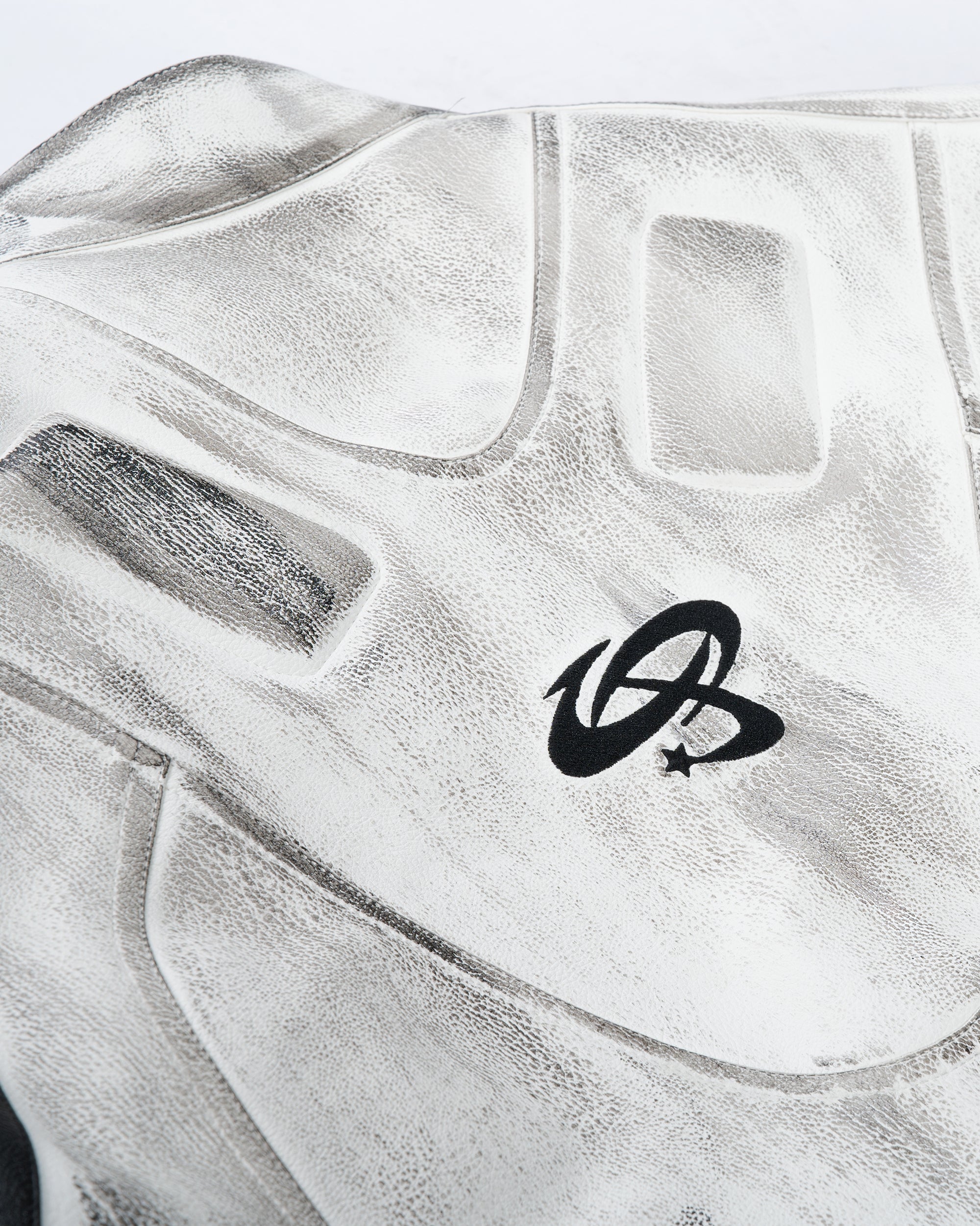 MOGONGSHE Distressed Techwear PU Moto Jacket