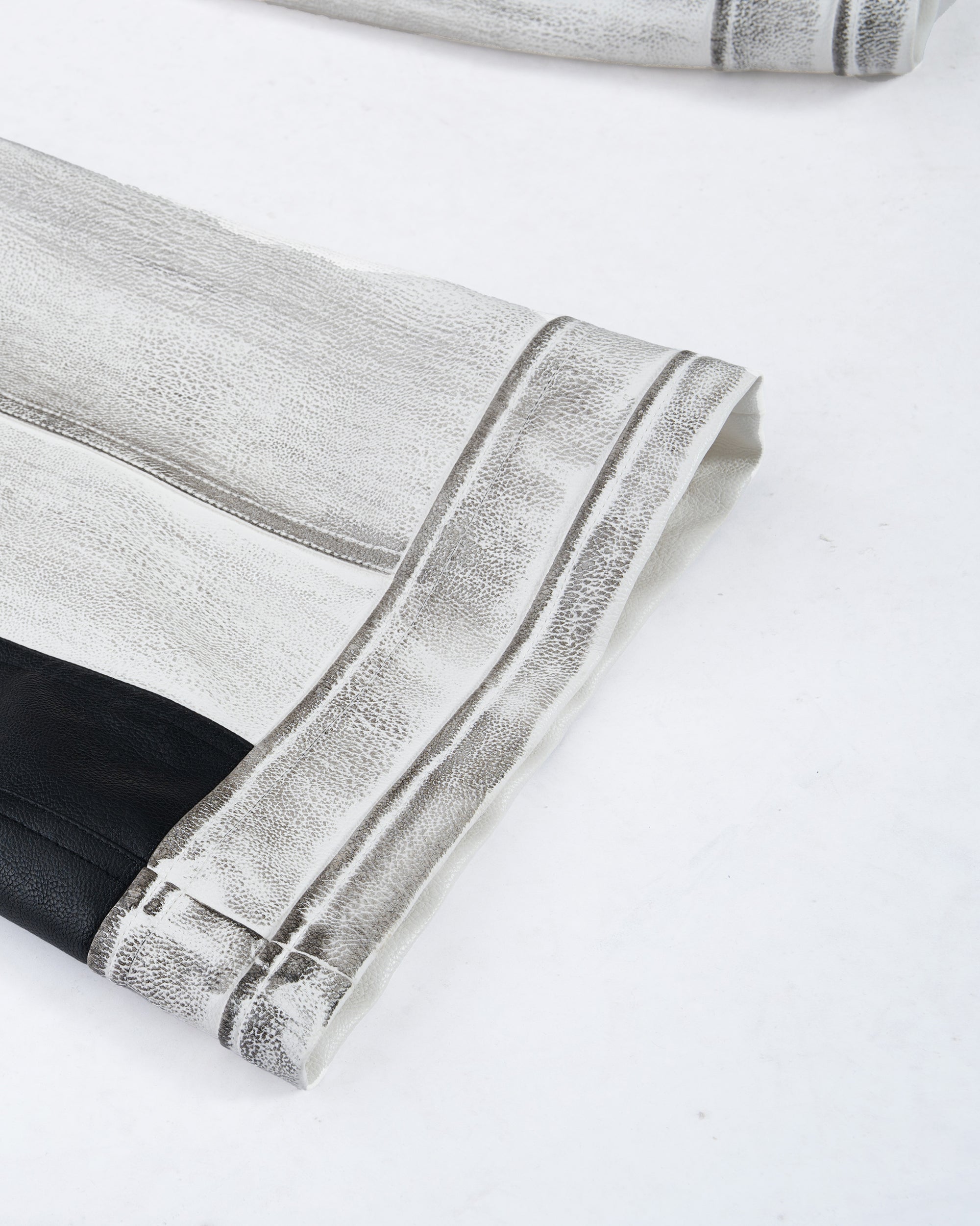 MOGONGSHE Distressed Techwear PU Moto Pants