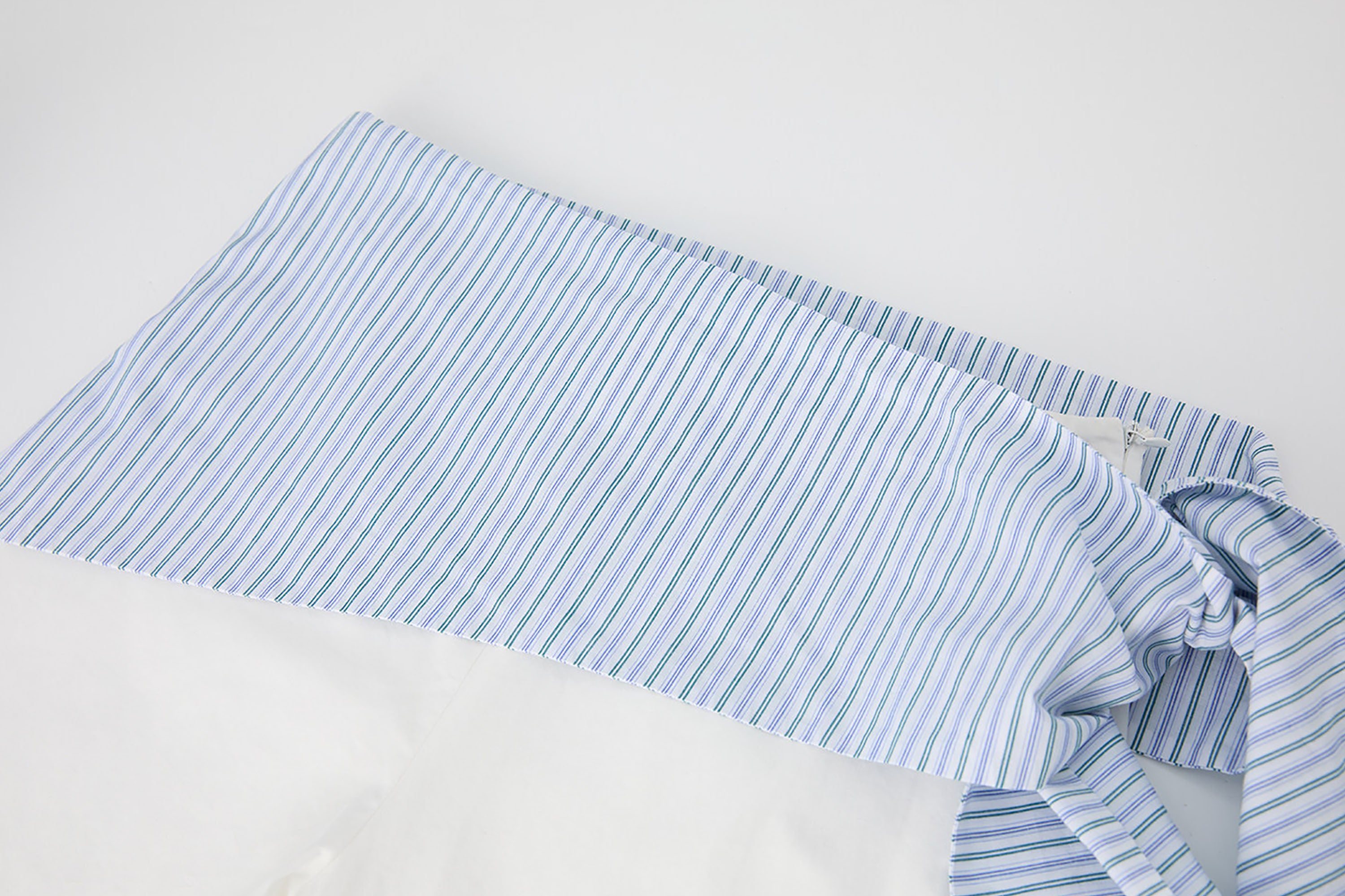 COMMAND N Striped Drape Cotton Straight-Leg Pants