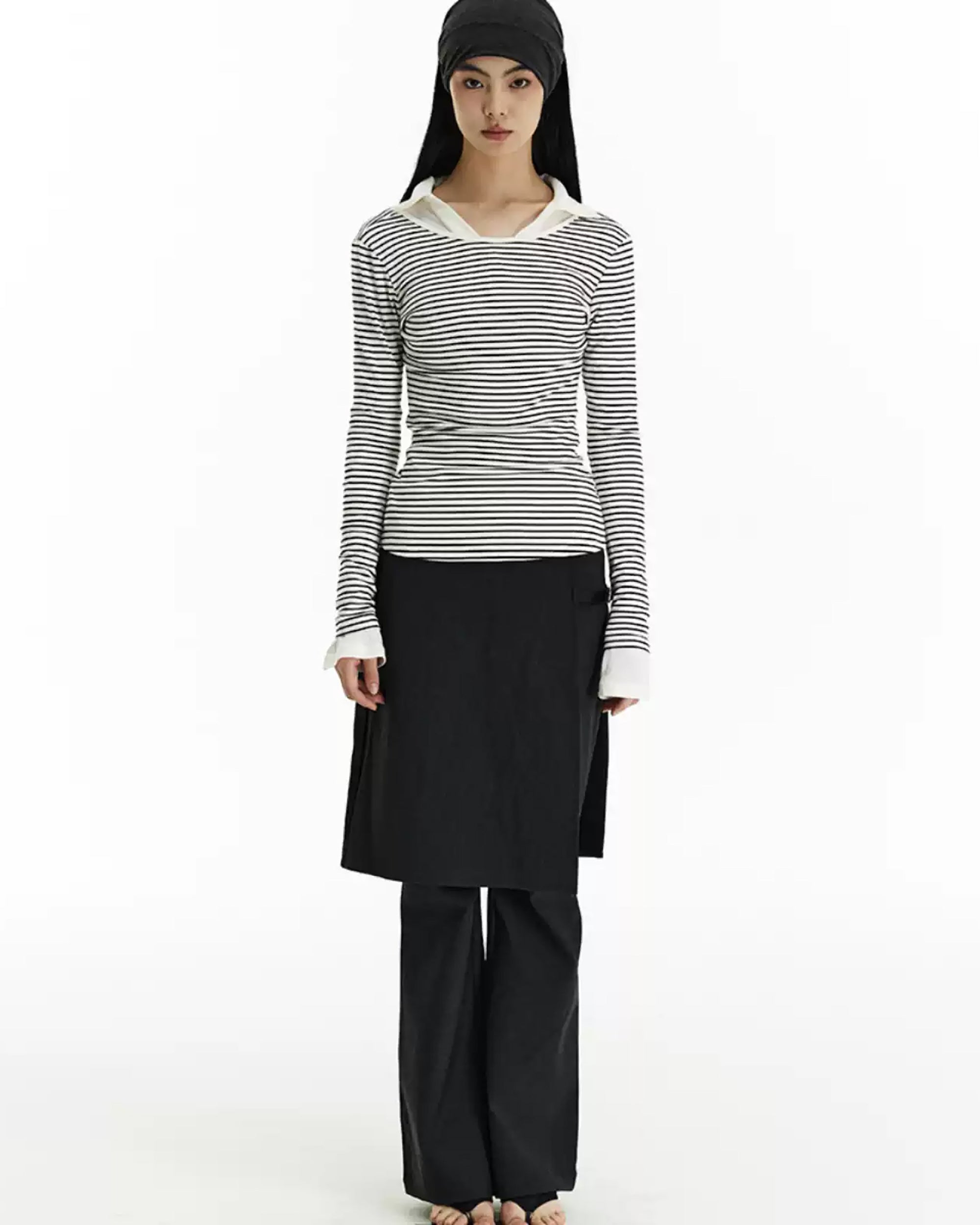 PCLA Backless Striped Long-Sleeve Tee