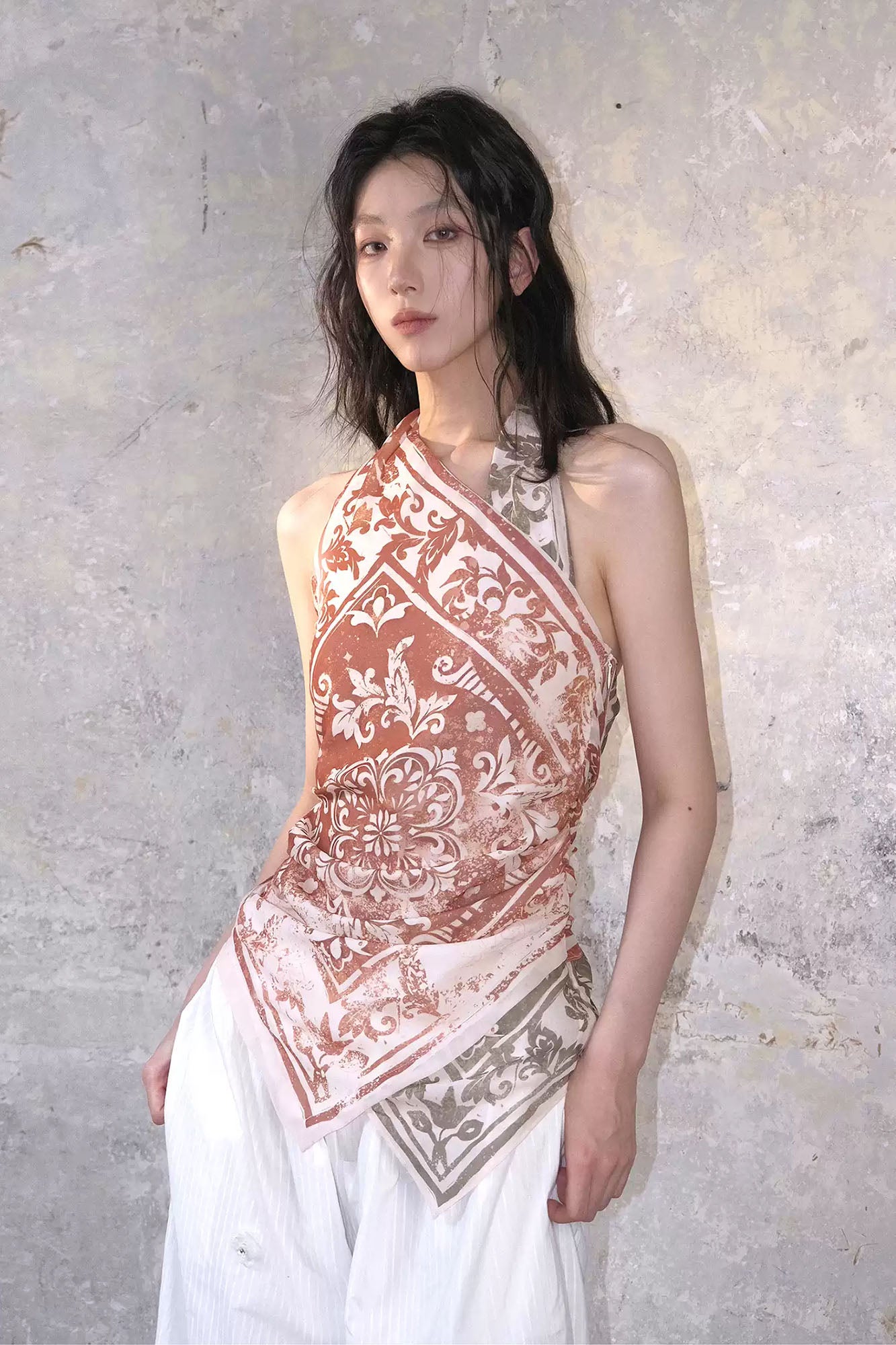 WHYNOTDANCE Scarf Full-Print Halter Top