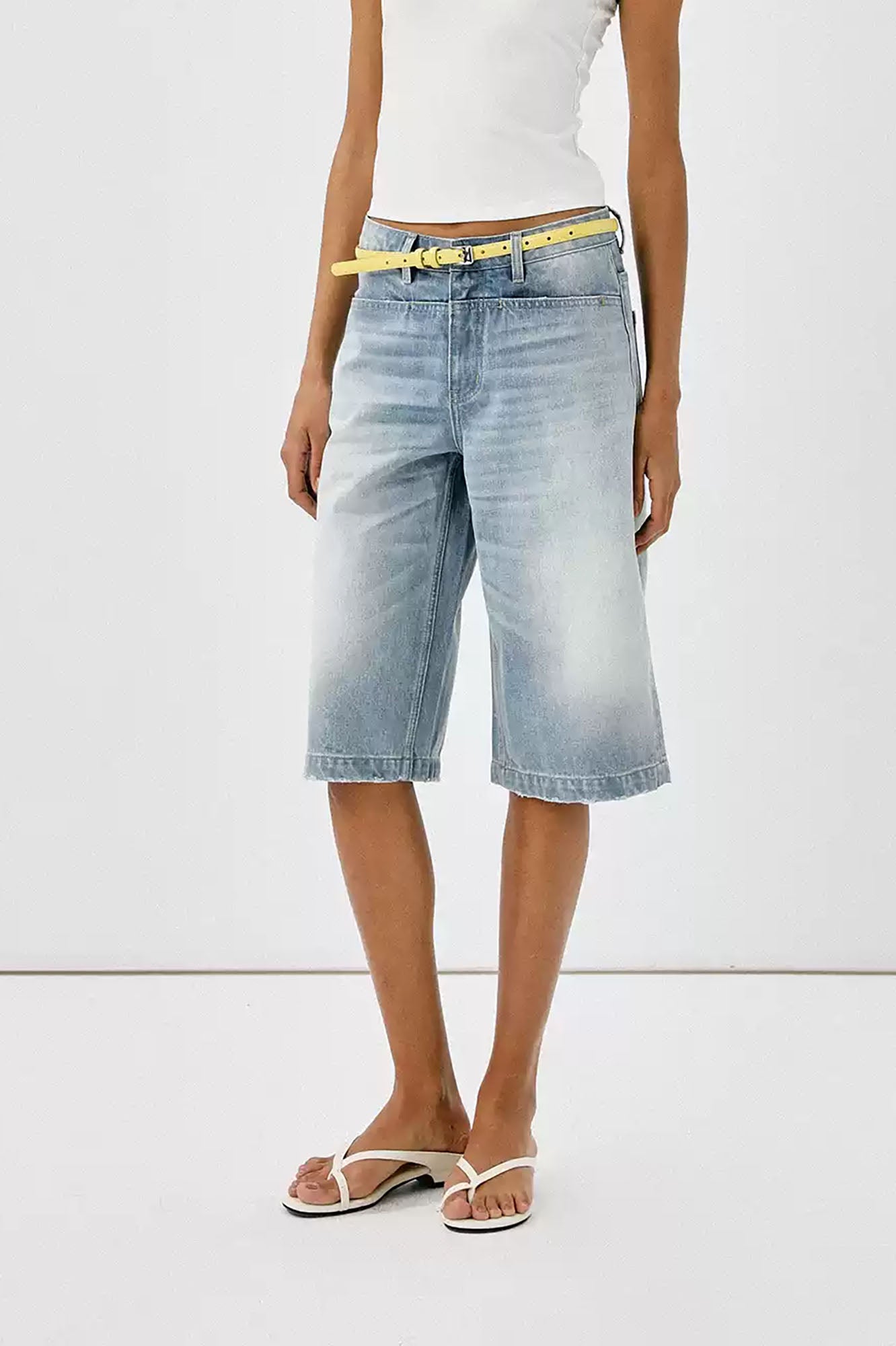 COMMAND N Classic Washed Straight-Leg Denim Shorts