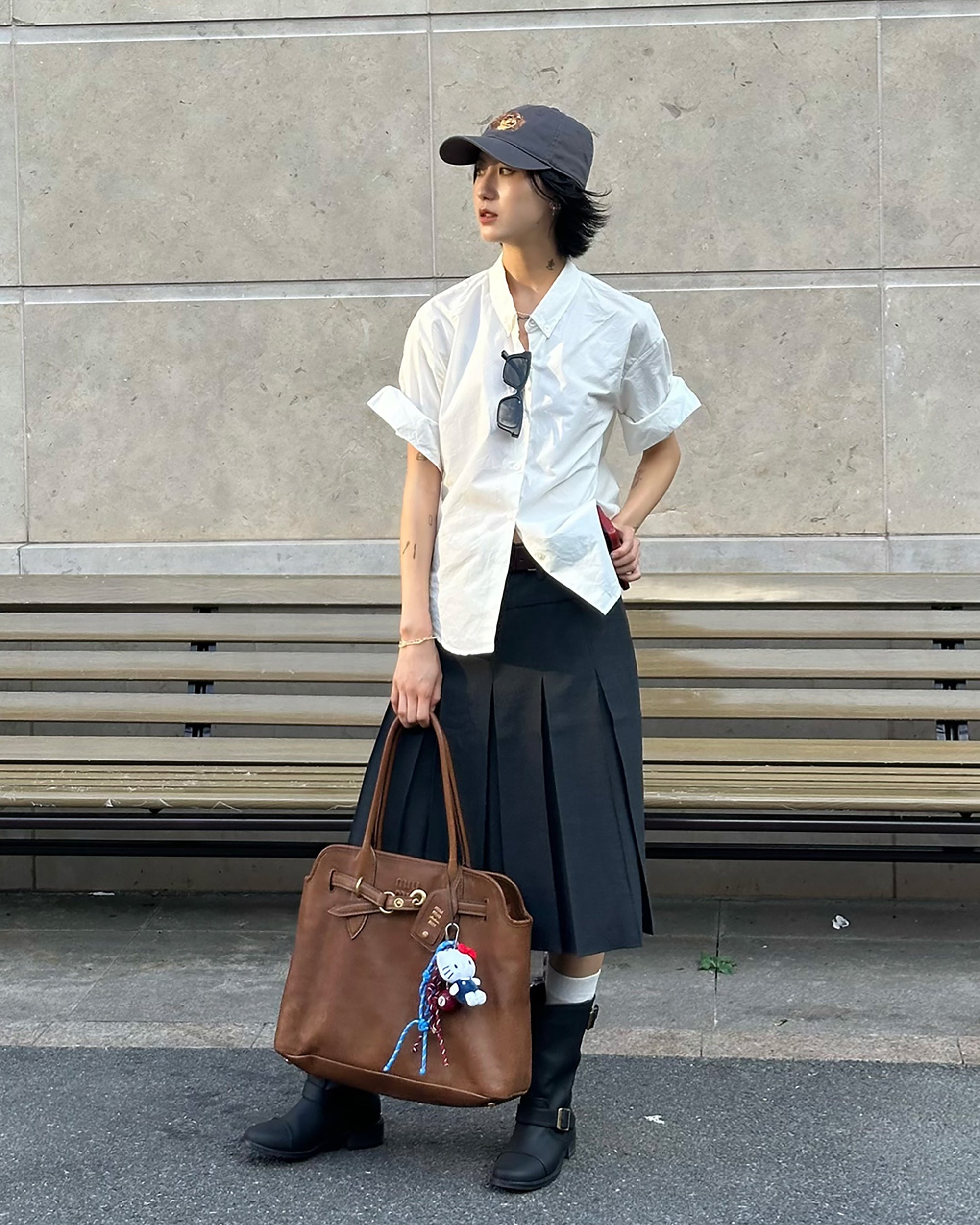 PCLA Essential Pleated A-Line Skirt