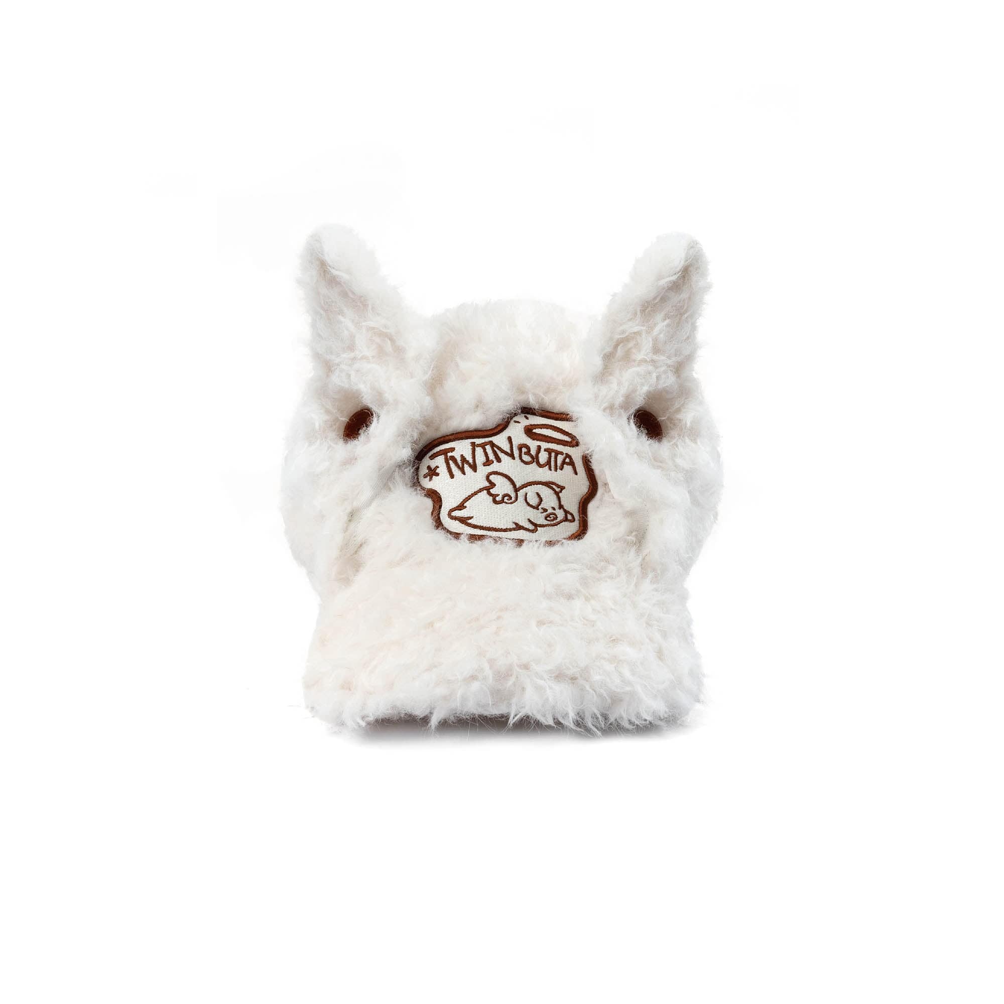 TWINBUTA Furry Ear Embroidered Cap White