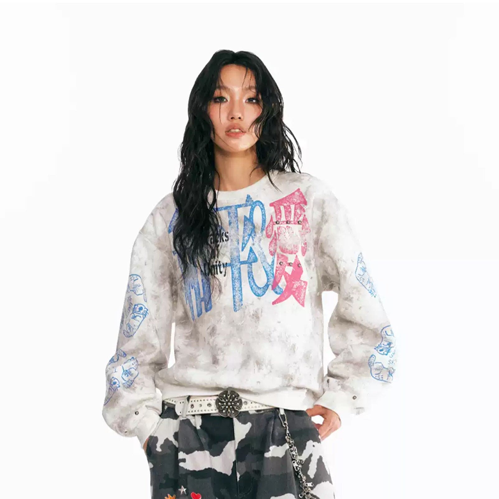 1997 POSTOFFICE Peaceful Love Tie-Dye Sweatshirt