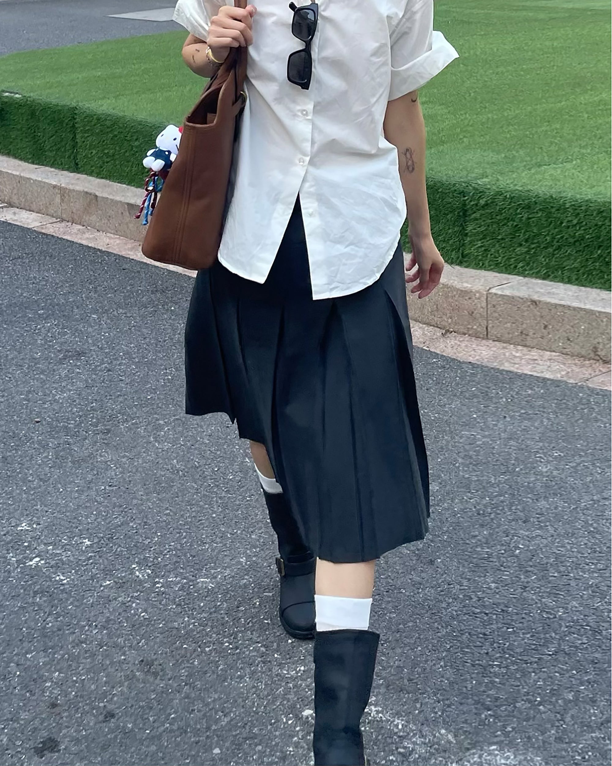 PCLA Essential Pleated A-Line Skirt