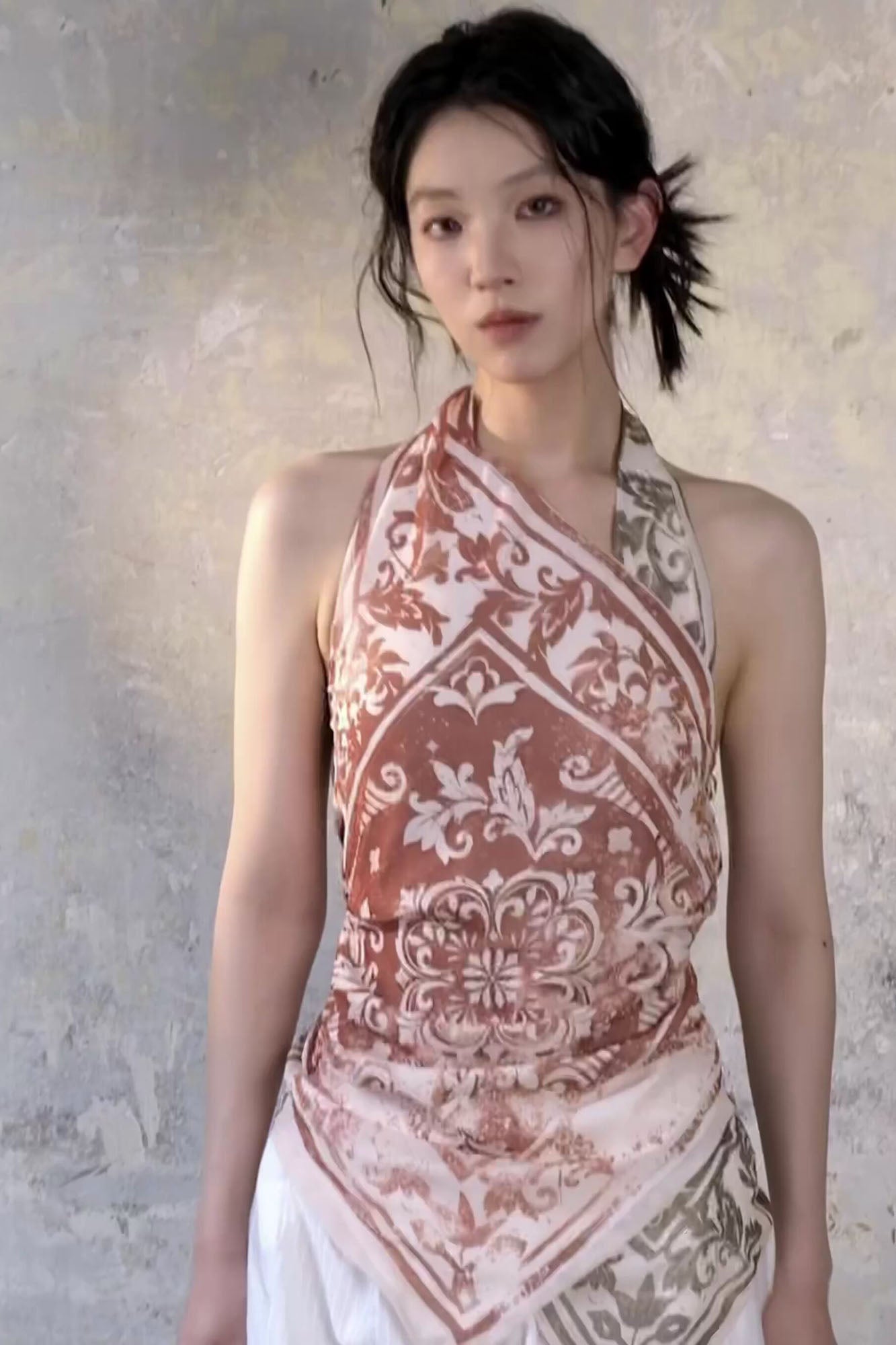 WHYNOTDANCE Scarf Full-Print Halter Top