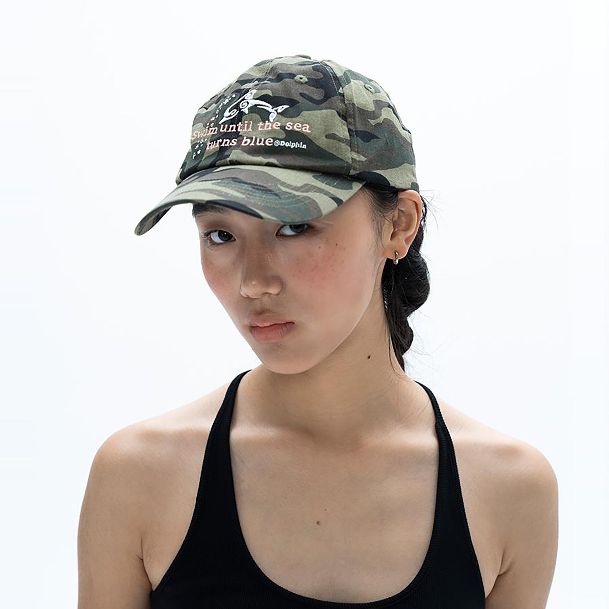 PCLA Embroidered Dolphin Slogan Cap