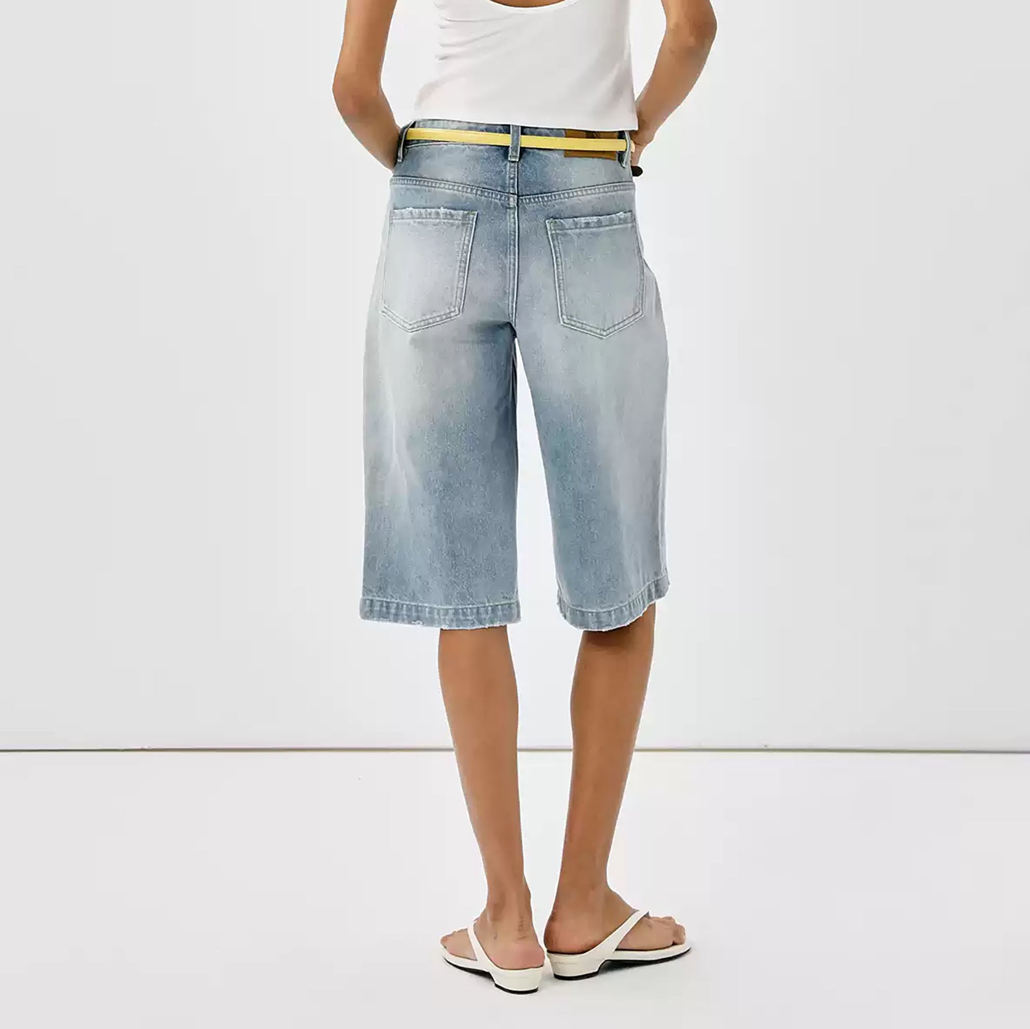 COMMAND N Classic Washed Straight-Leg Denim Shorts