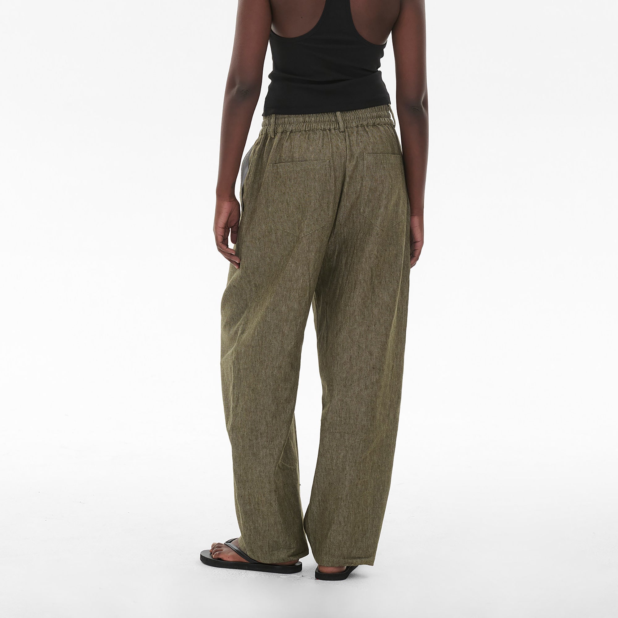 COMMAND N Relaxed Cotton-Linen Drawstring Pants