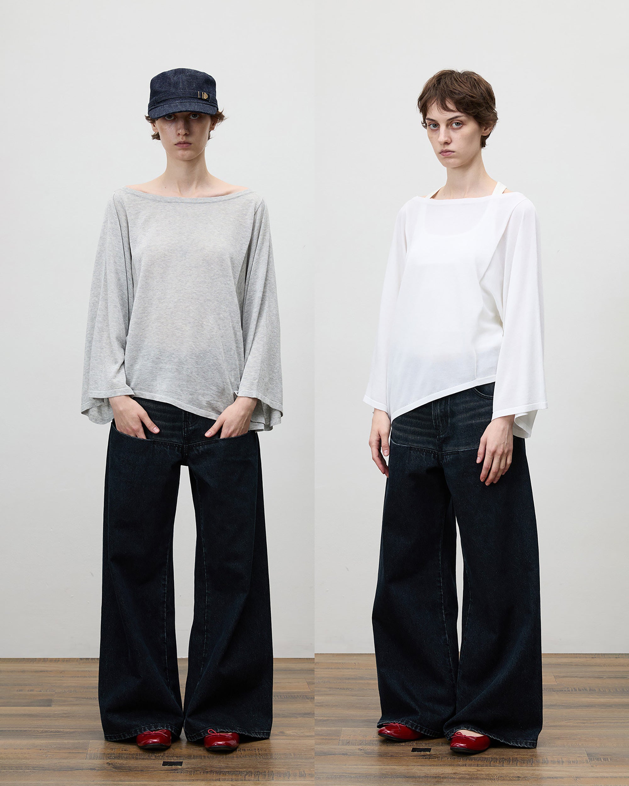 COMMAND N Washed Contrast-Panel Jeans