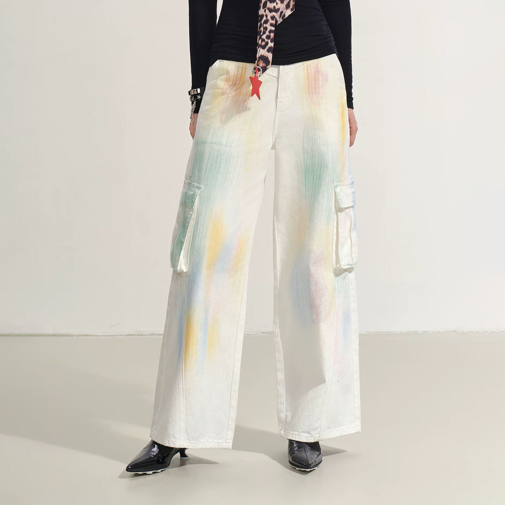SOFITTE Brushstroke Cargo Wide-Leg Pants
