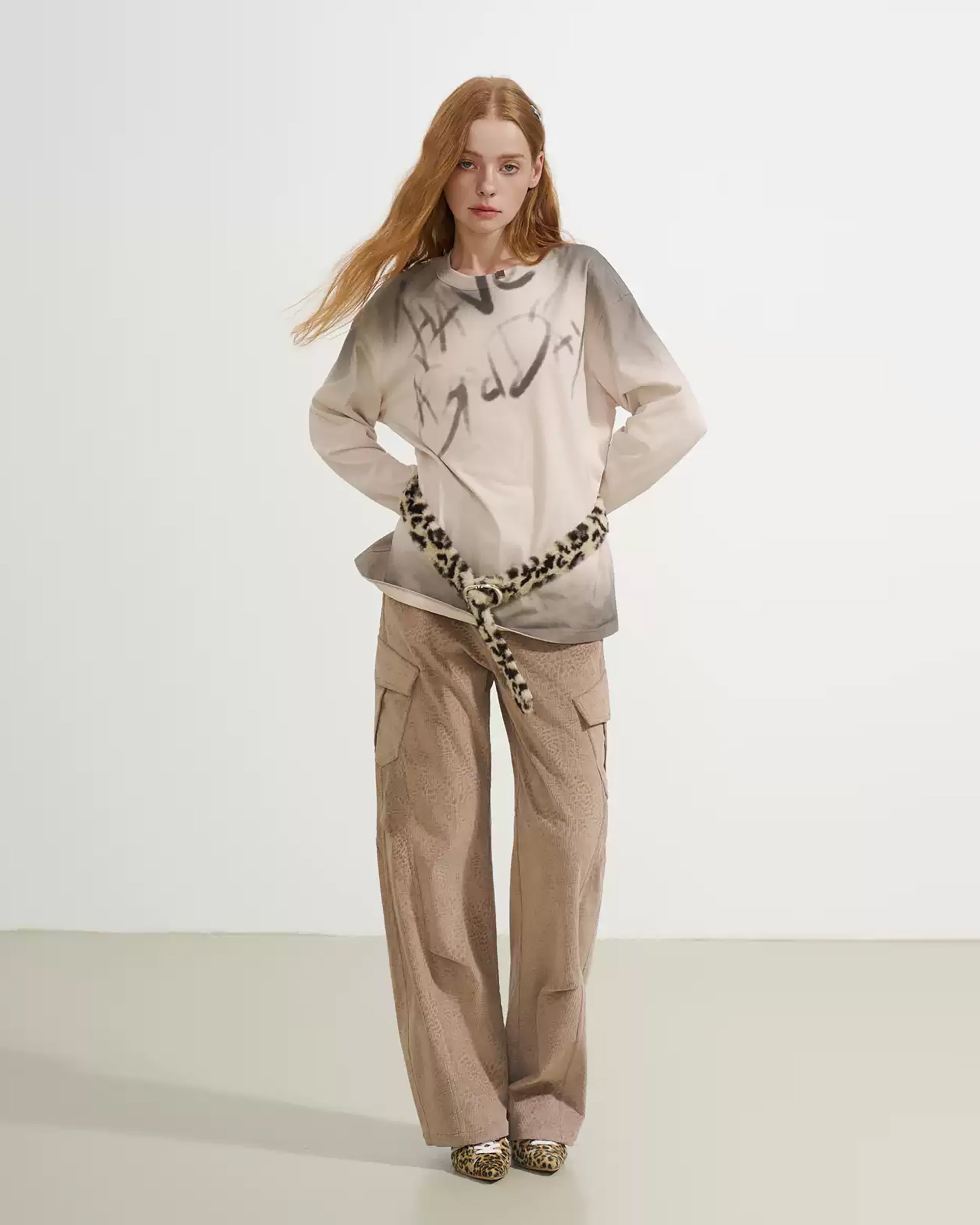 SOFITTE Retro Gradient Leopard Full-Print Pants