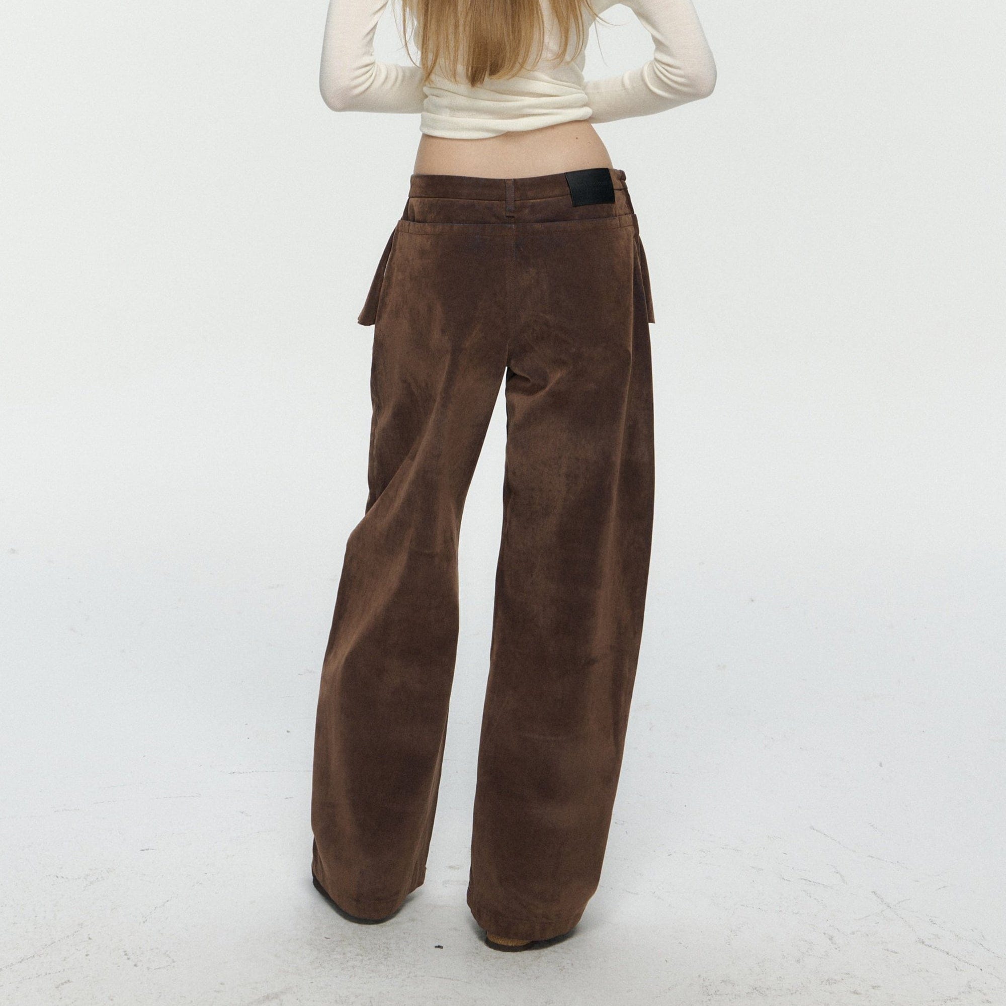 10AMSOTIIIIIIRED Frayed-Front Pleated Straight Jeans
