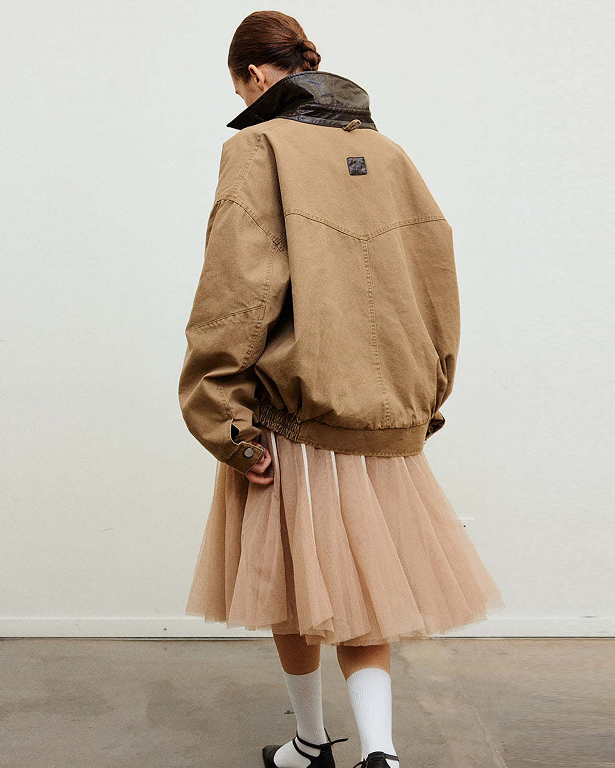 NEVERSEEZ Layered Tulle Pleated Midi Skirt
