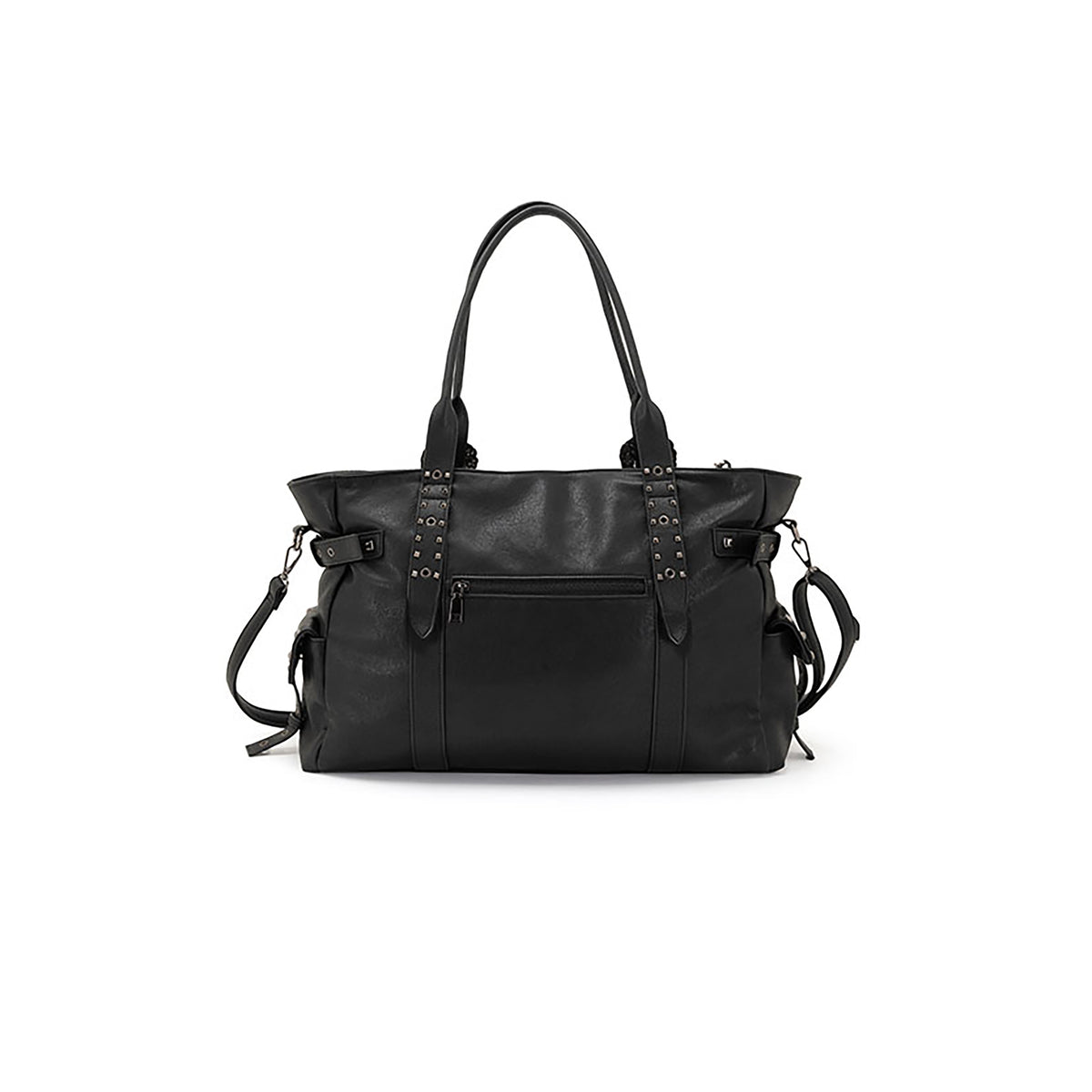 CESTNOUS Studded Faux Leather Oversized Crossbody Bag