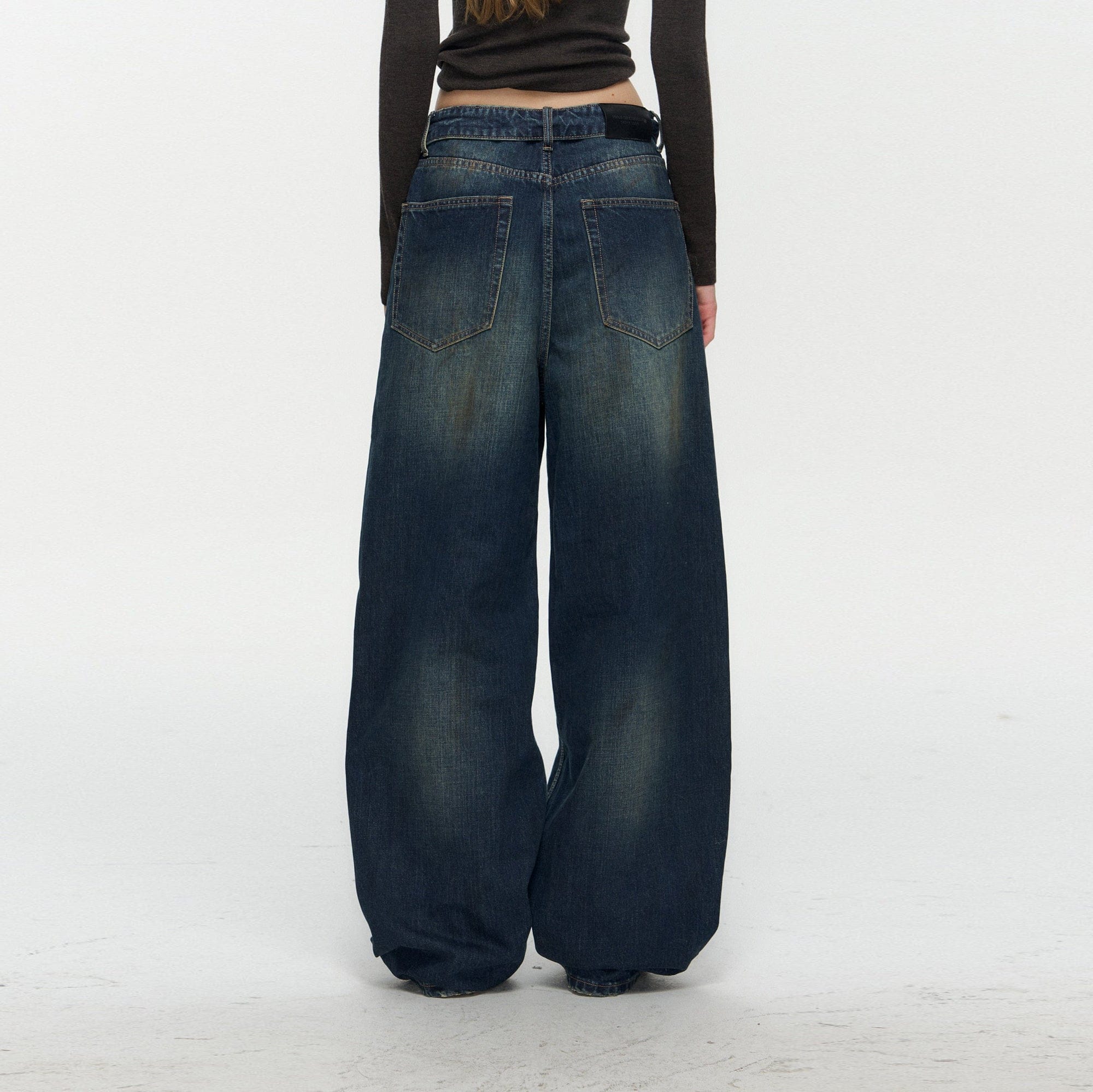 10AMSOTIIIIIIRED Washed Diamond Whisker Baggy Jeans