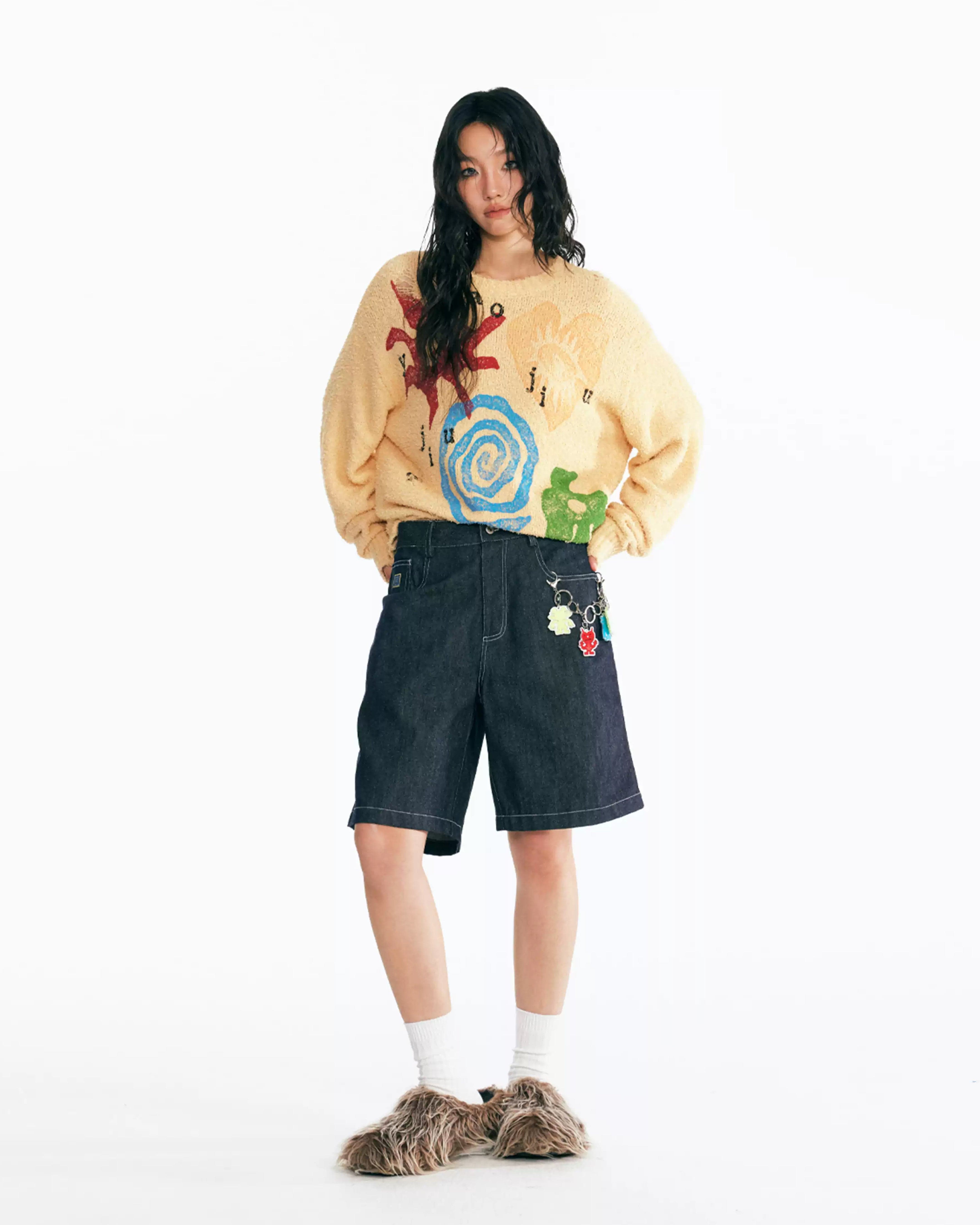 1997 POSTOFFICE Distressed Tribal Graphic Sweater