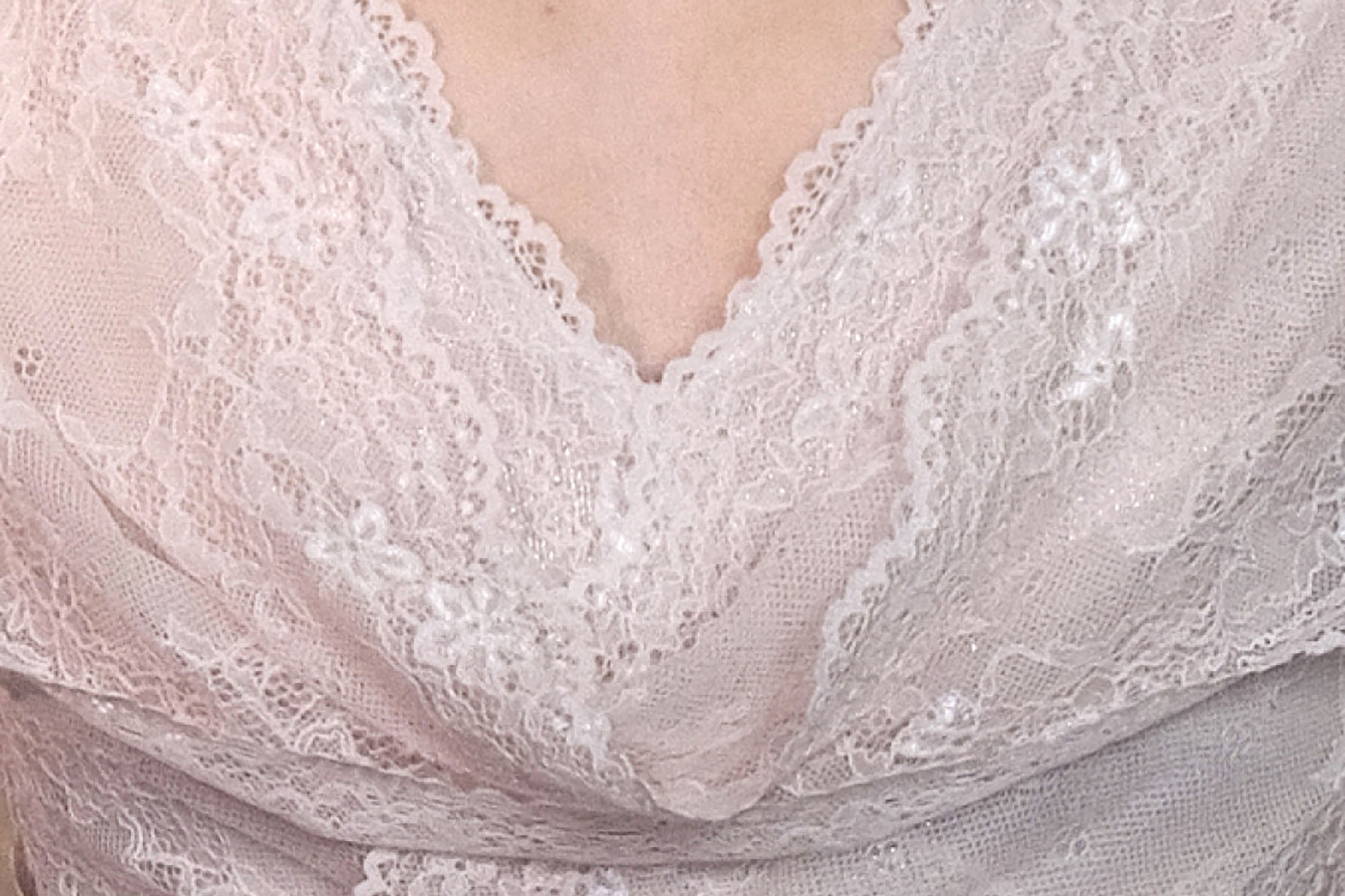 WHYNOTDANCE Draped Lace V-Neck Top