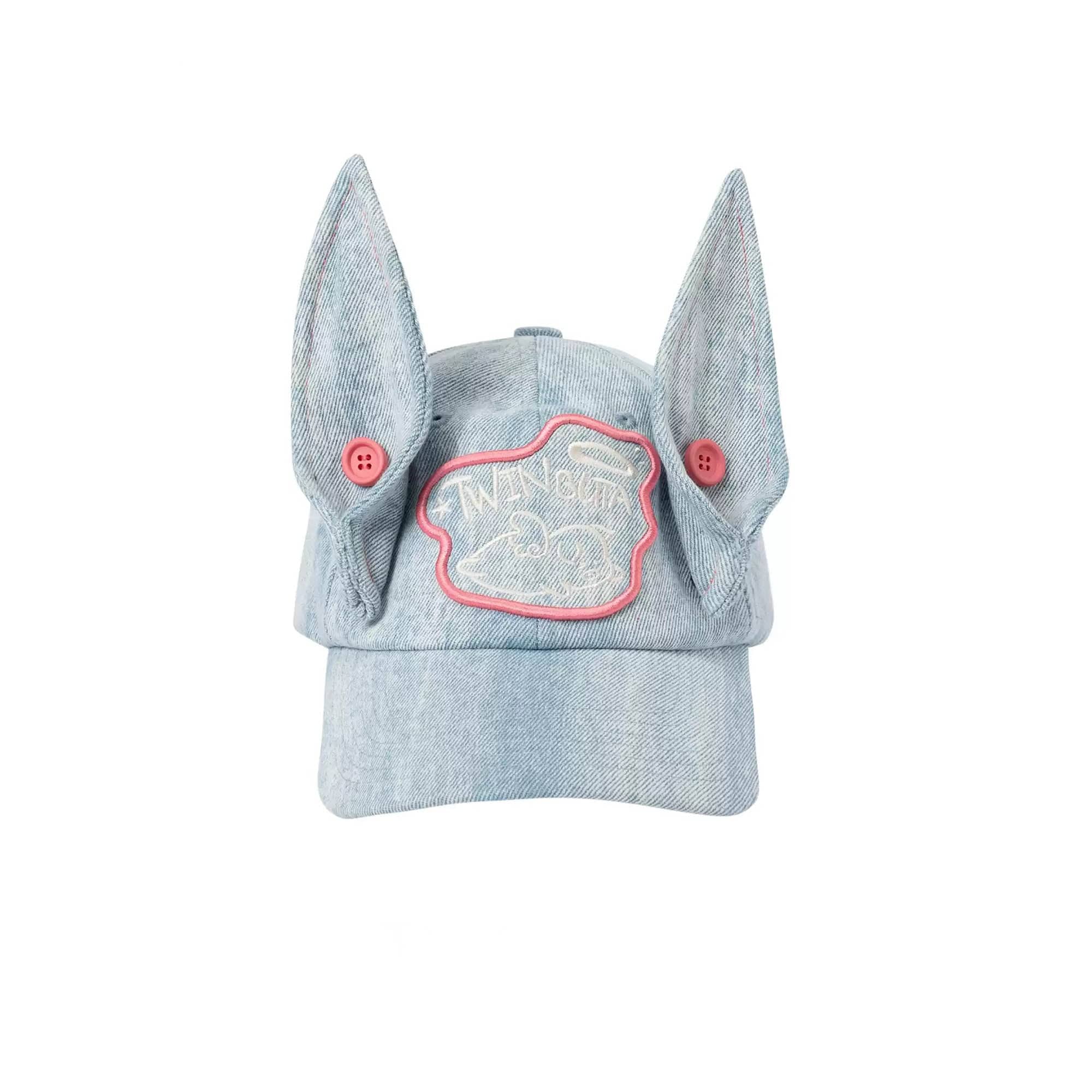 TWINBUTA Denim Ear Embroidered Cap
