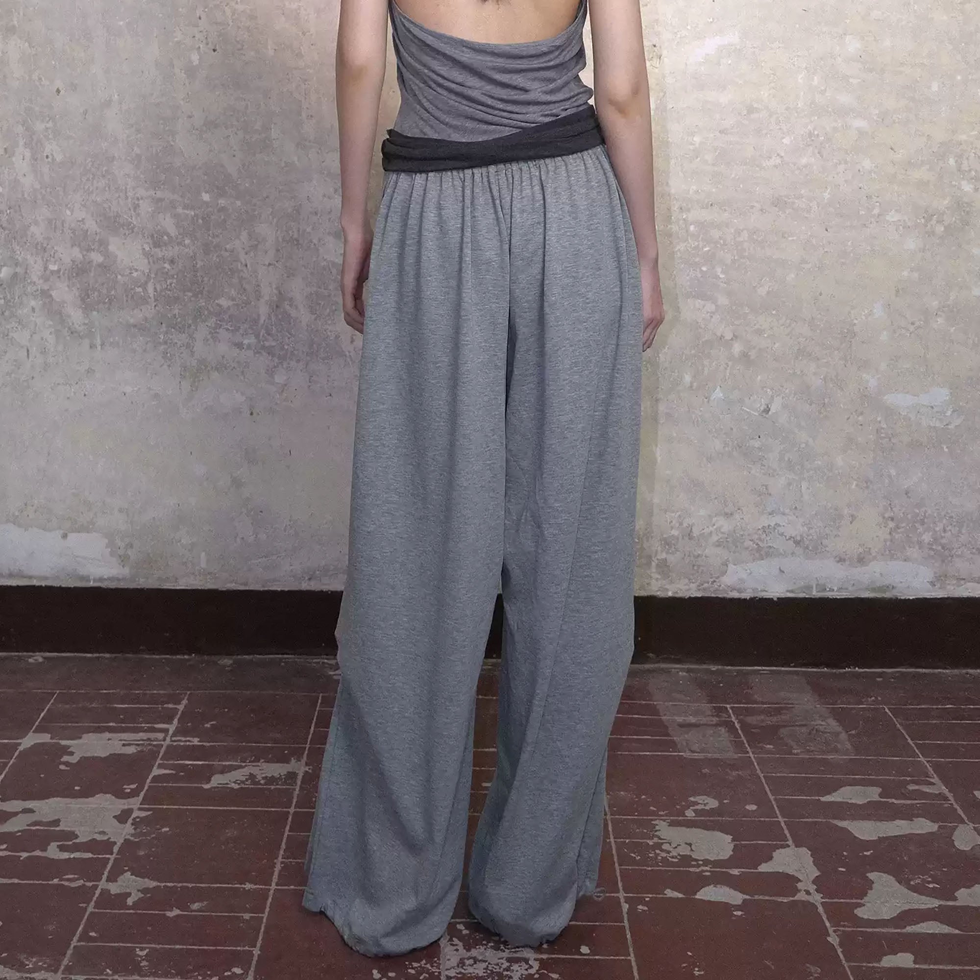 WHYNOTDANCE Essential Drawstring-Hem Wide-Leg Sweatpants