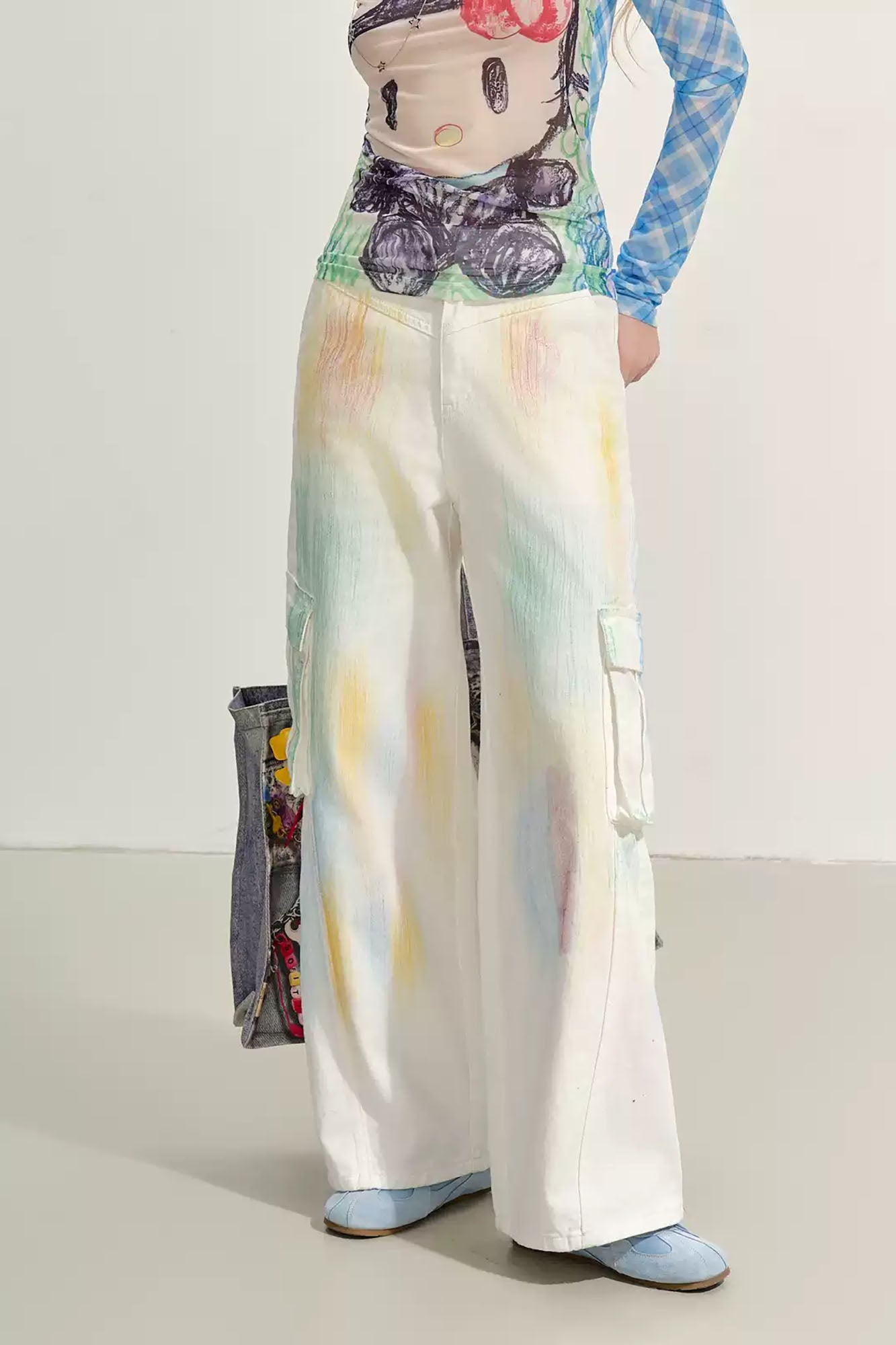 SOFITTE Brushstroke Cargo Wide-Leg Pants