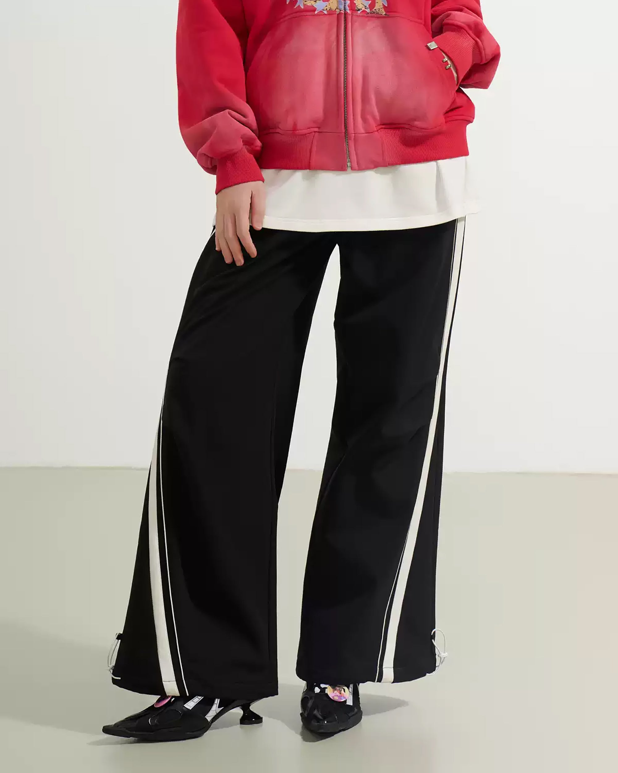 SOFITTE Contrast Curved-Stripe Drawstring Pants