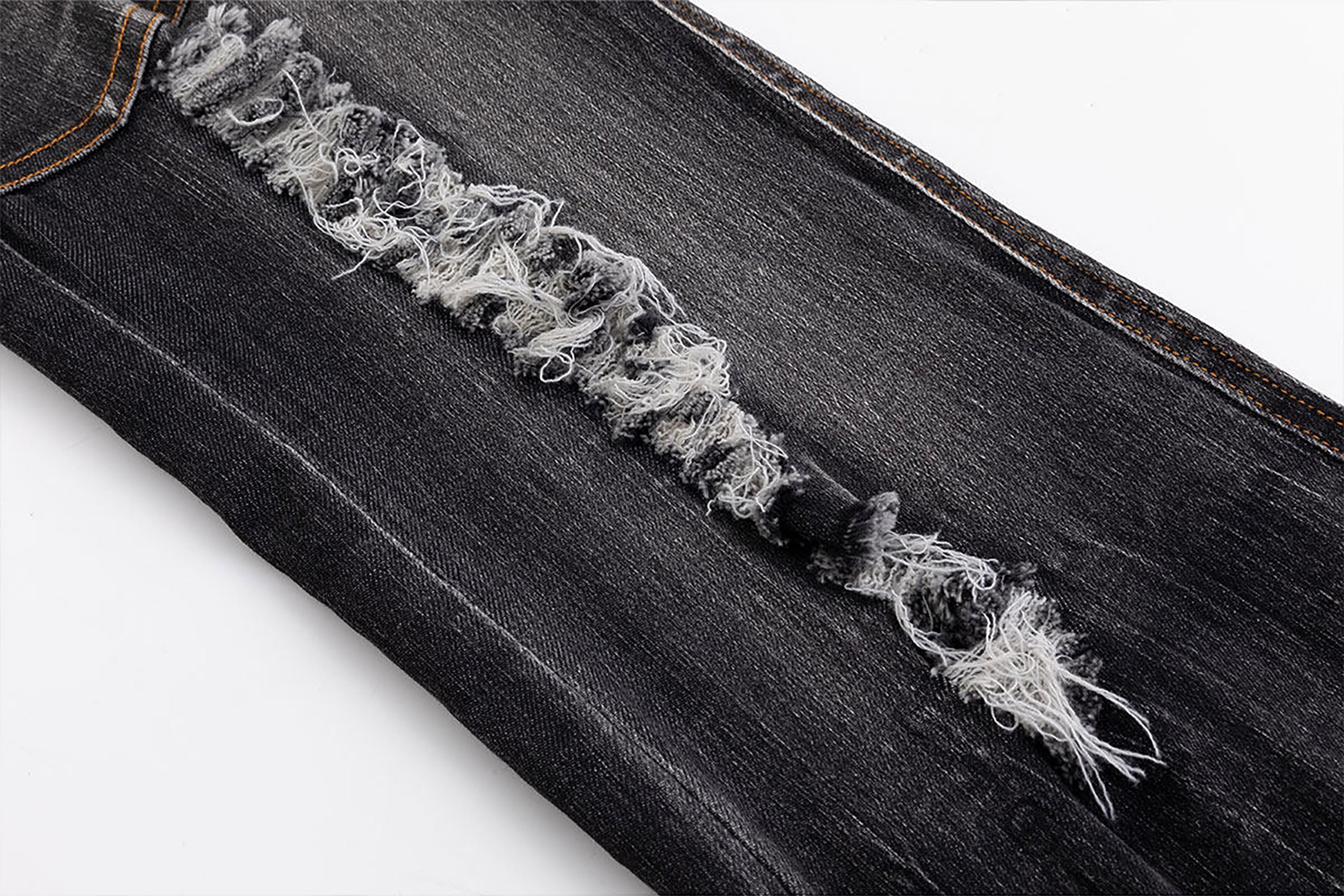 CESTNOUS Asymmetrical Frayed Distressed Jeans